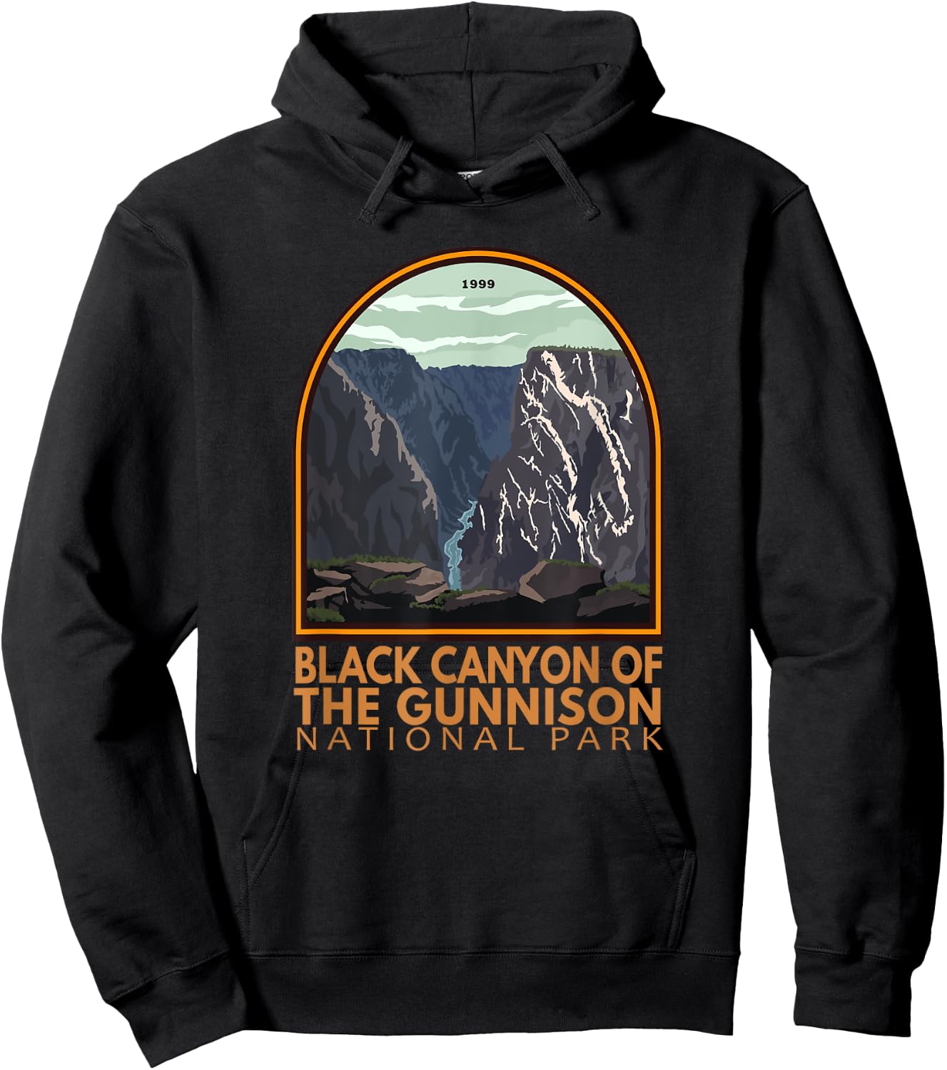 Black Canyon Of The Gunnison National Park Vintage Emblem Hoodie - Hoodie | Black