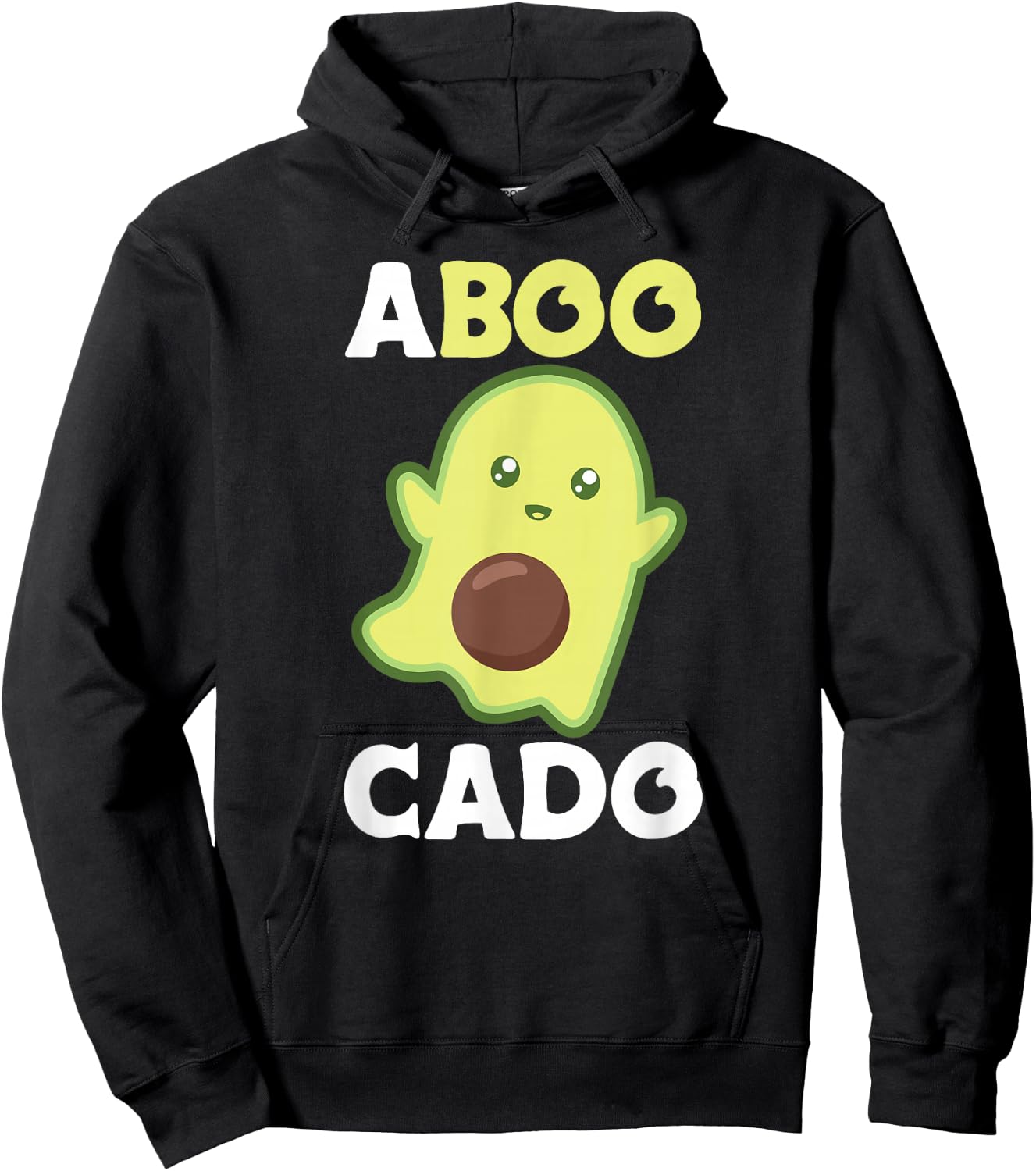 Avocado Ghost For Halloween Funny Avocados Pun Hoodie - Hoodie | Black