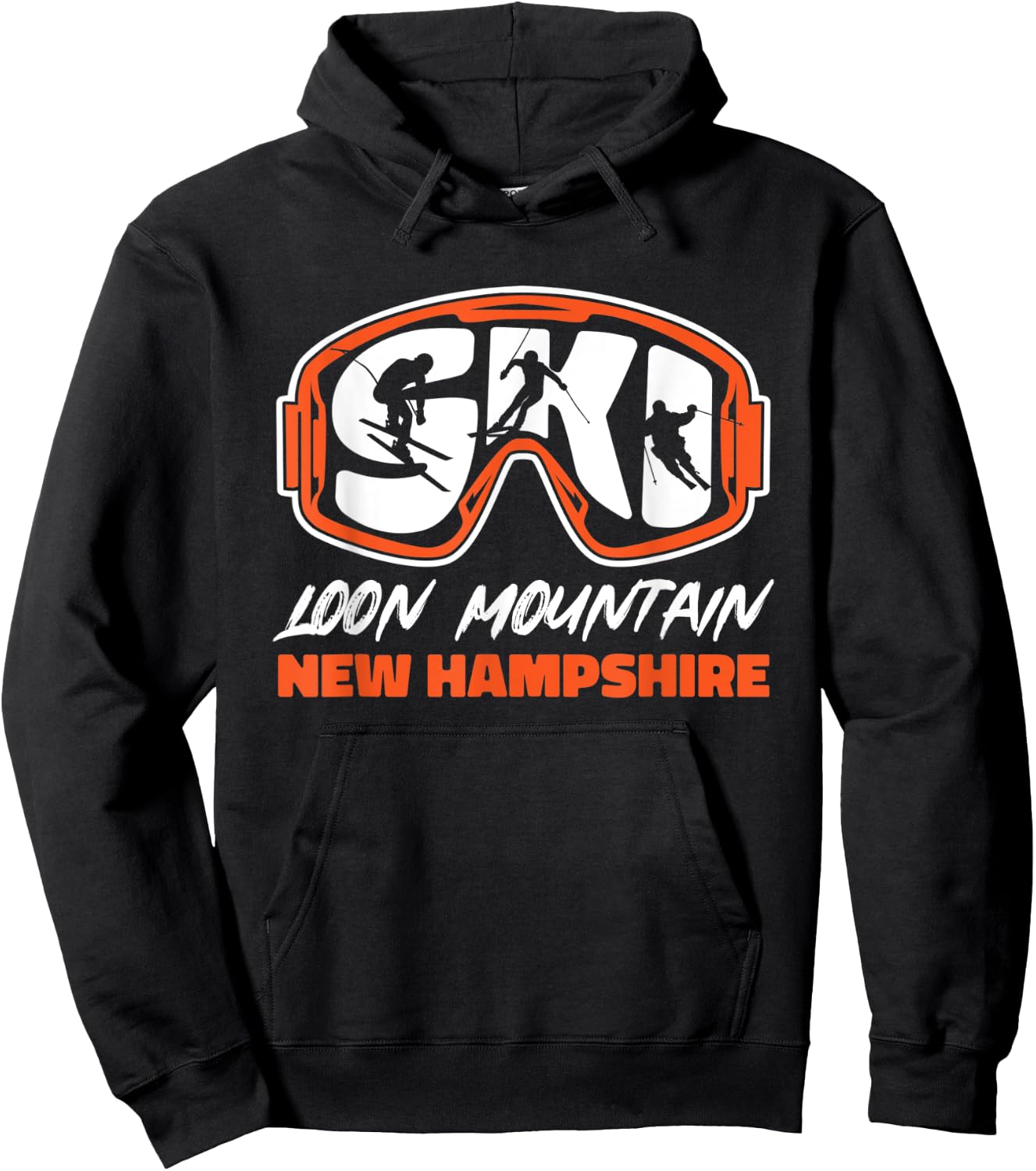 Ski Loon Mountain New Hampshire Skiing Moutain Skier Hoodie - Hoodie | Black
