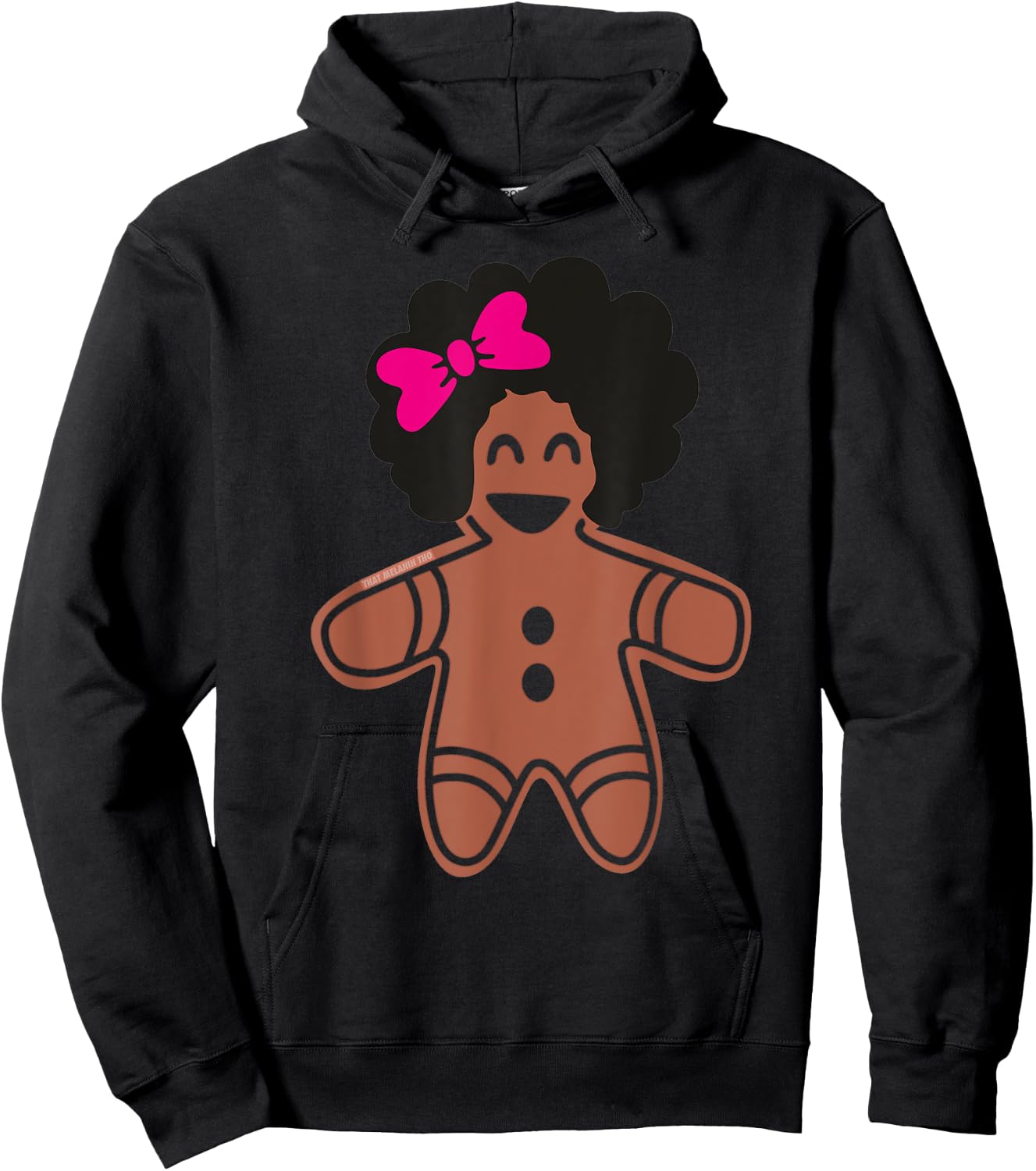 Cute Gingerbread Girl With Afro African American Gingerbread Hoodie - Hoodie | Black