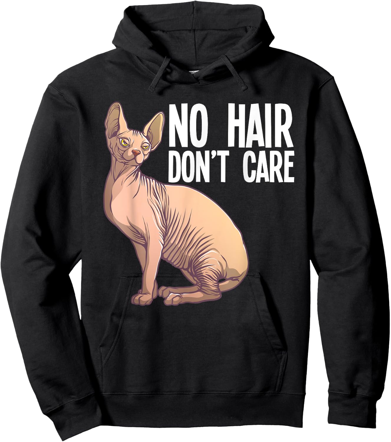 Funny Sphynx Cat Art Women Hairless Cat Lover Pet Hoodie - Hoodie | Black
