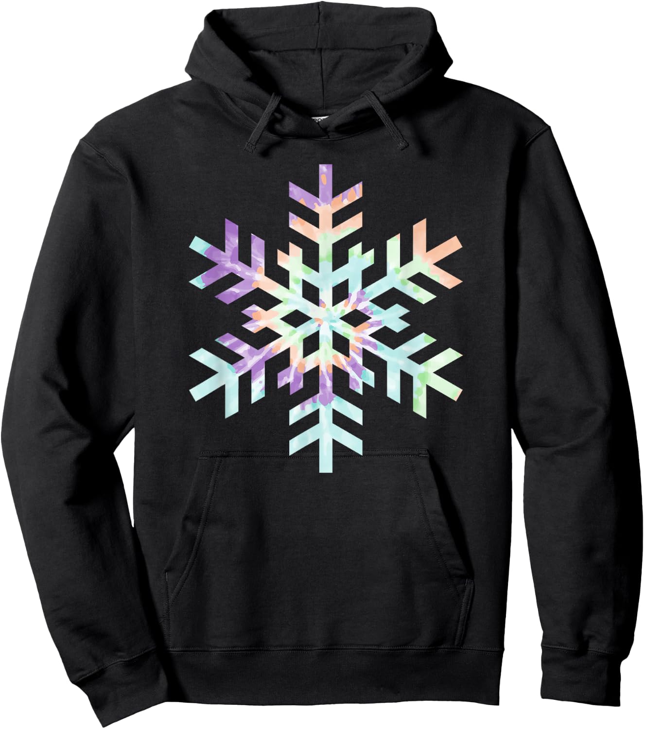 Tie Dye Snowflake Winter Christmas Hoodie - Hoodie | Black
