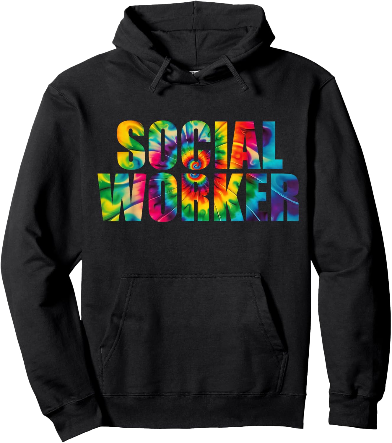 Social Worker Tie Dye Women 2024 School Social Worker Hoodie - Hoodie | Black