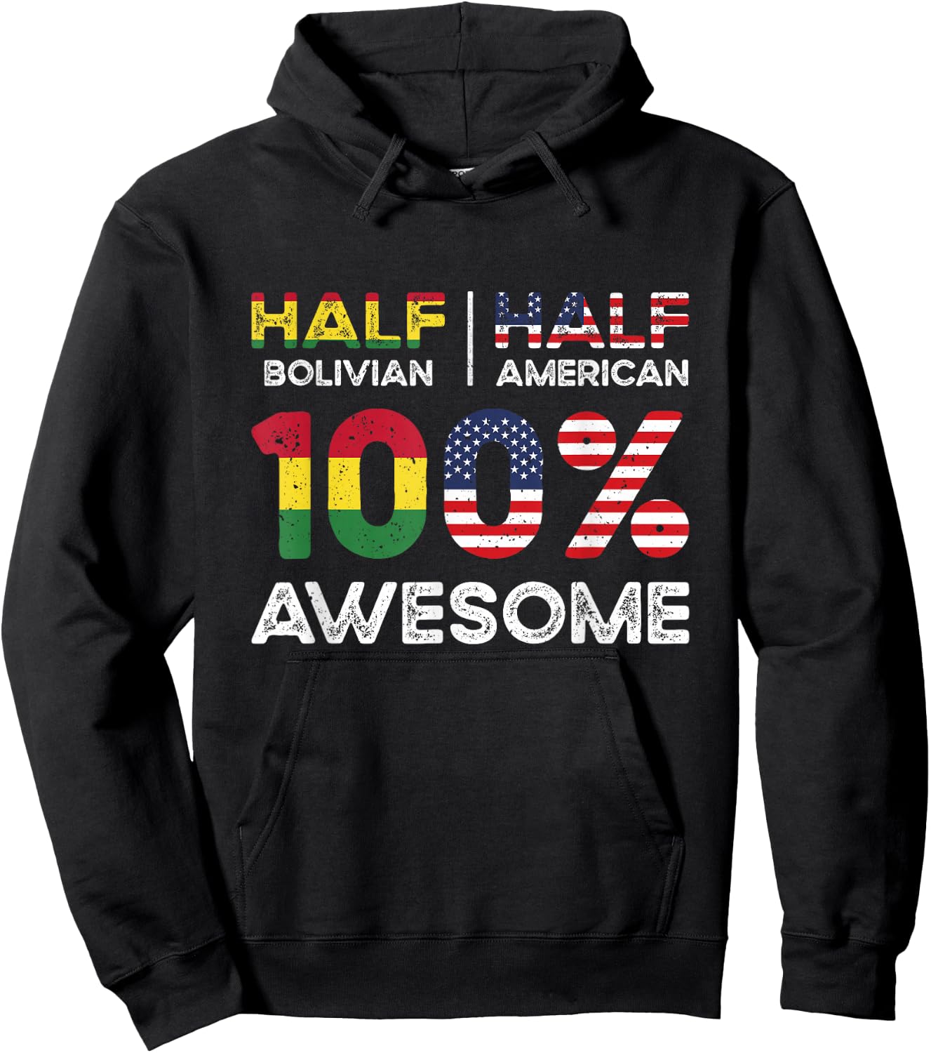Bolivian American Patriot Grown Bolivia US Flag Dual Hoodie - Hoodie | Black