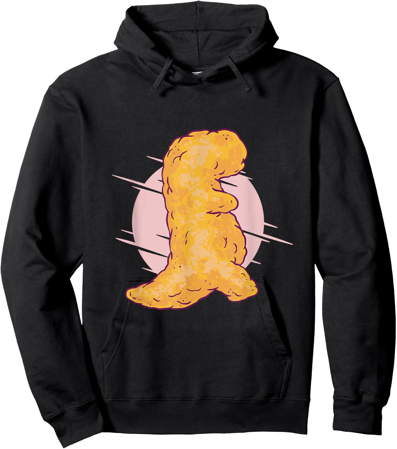 Dino Nugget Dinosaur Chicken Nugget Funny Graphic Hoodie - Hoodie | Black