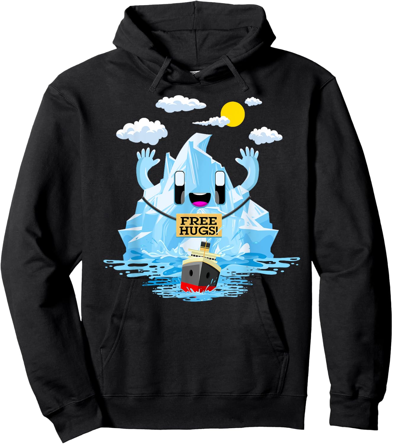 Free Hugs Iceberg Titanic Funny RMS Titanic Free Hugs Hoodie - Hoodie | Black
