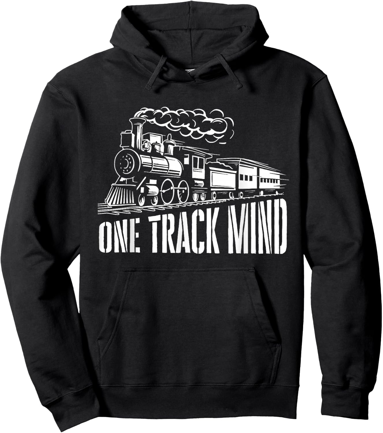 One Track Mind - Train Lover Locomotive Worker Railroad Hoodie - Hoodie | Black