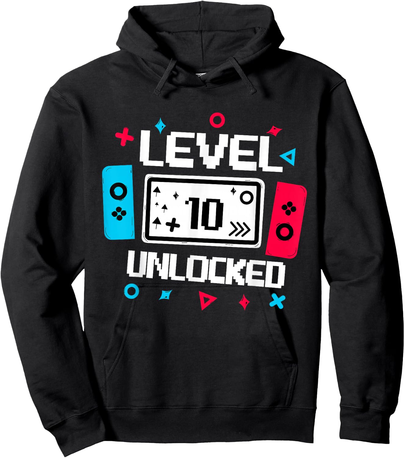 Level 10 unlocked Gamer 10th Birthday Gift Video Game lovers Hoodie - Hoodie | Black