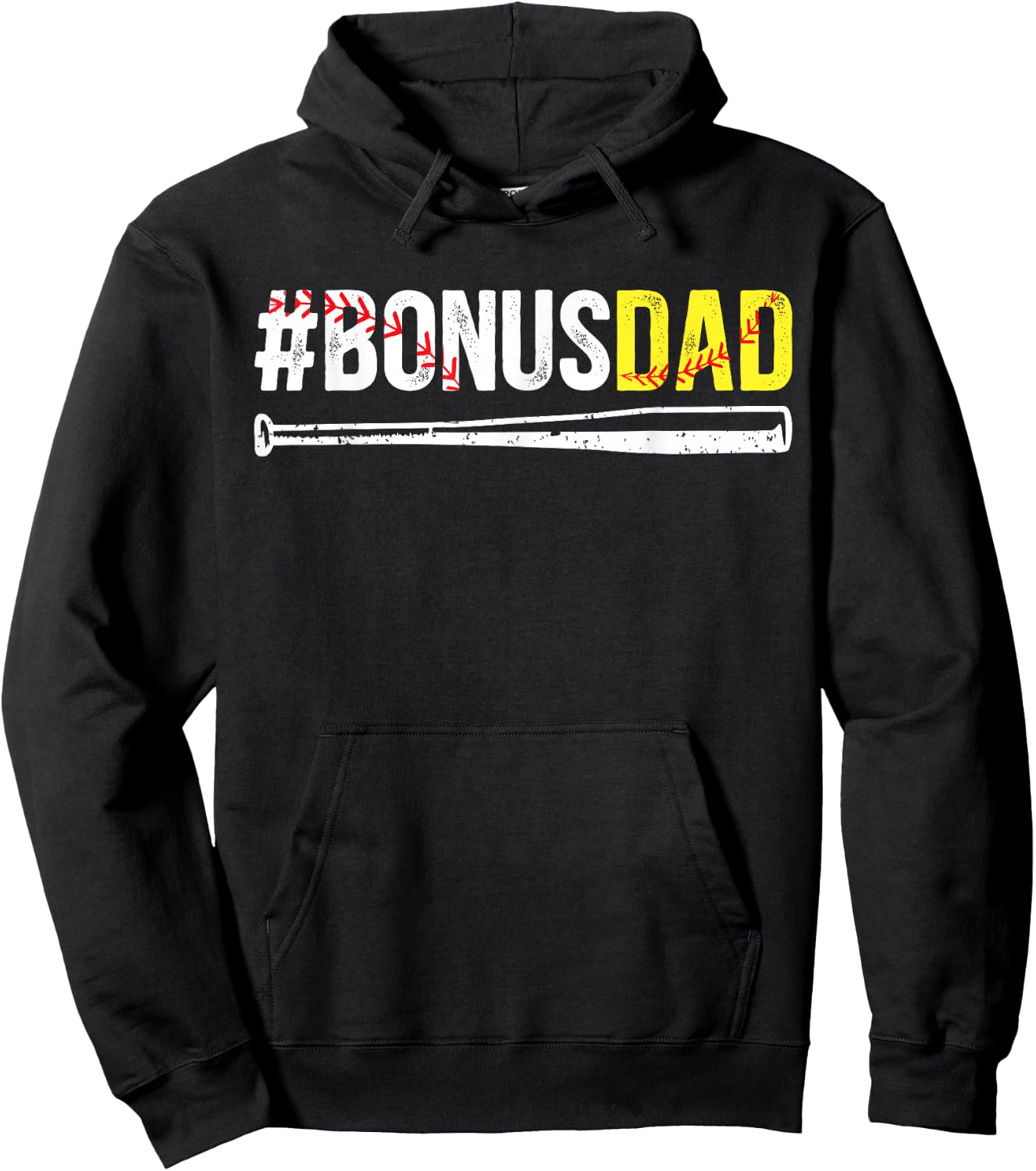 Proud Softball Bonus Dad Of A Softball Player Bonus Dad Hoodie - Hoodie | Black