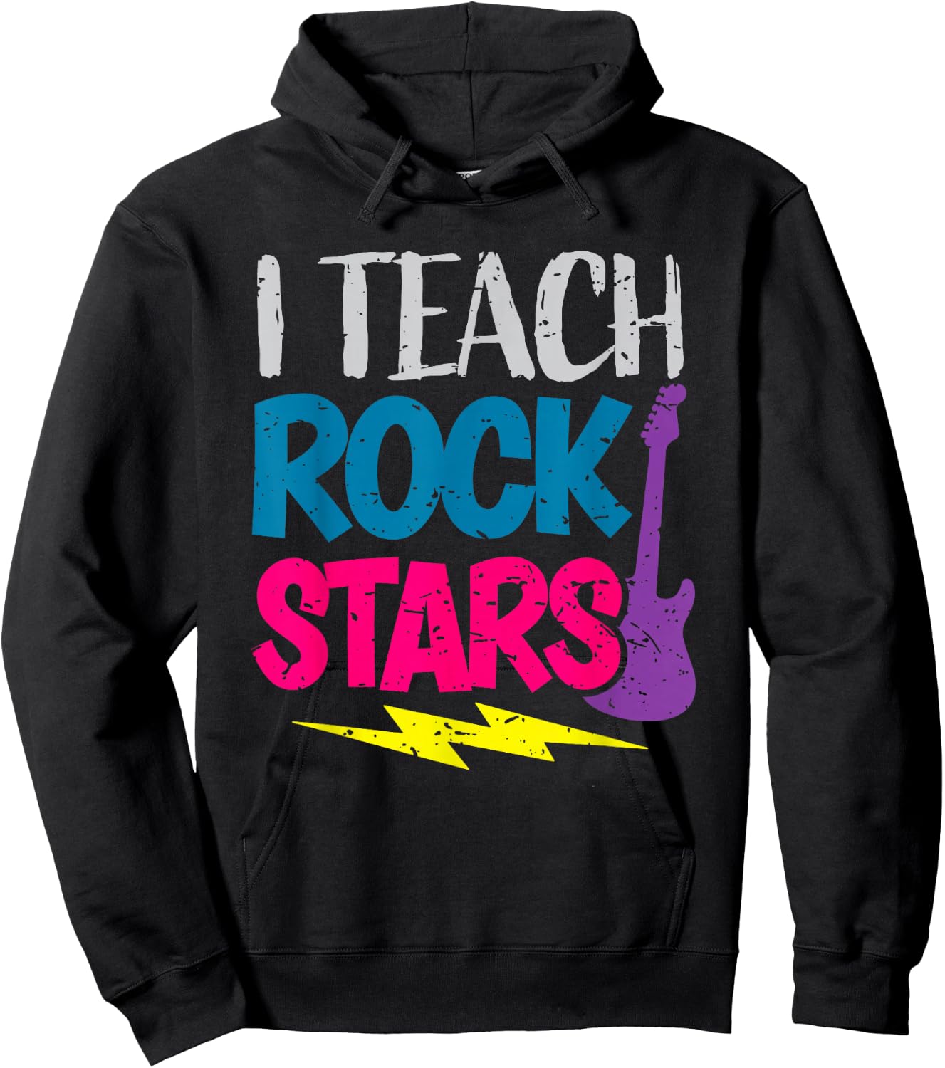 I Teach Rockstars Orchestra Music Teacher Back to School Hoodie - Hoodie | Black