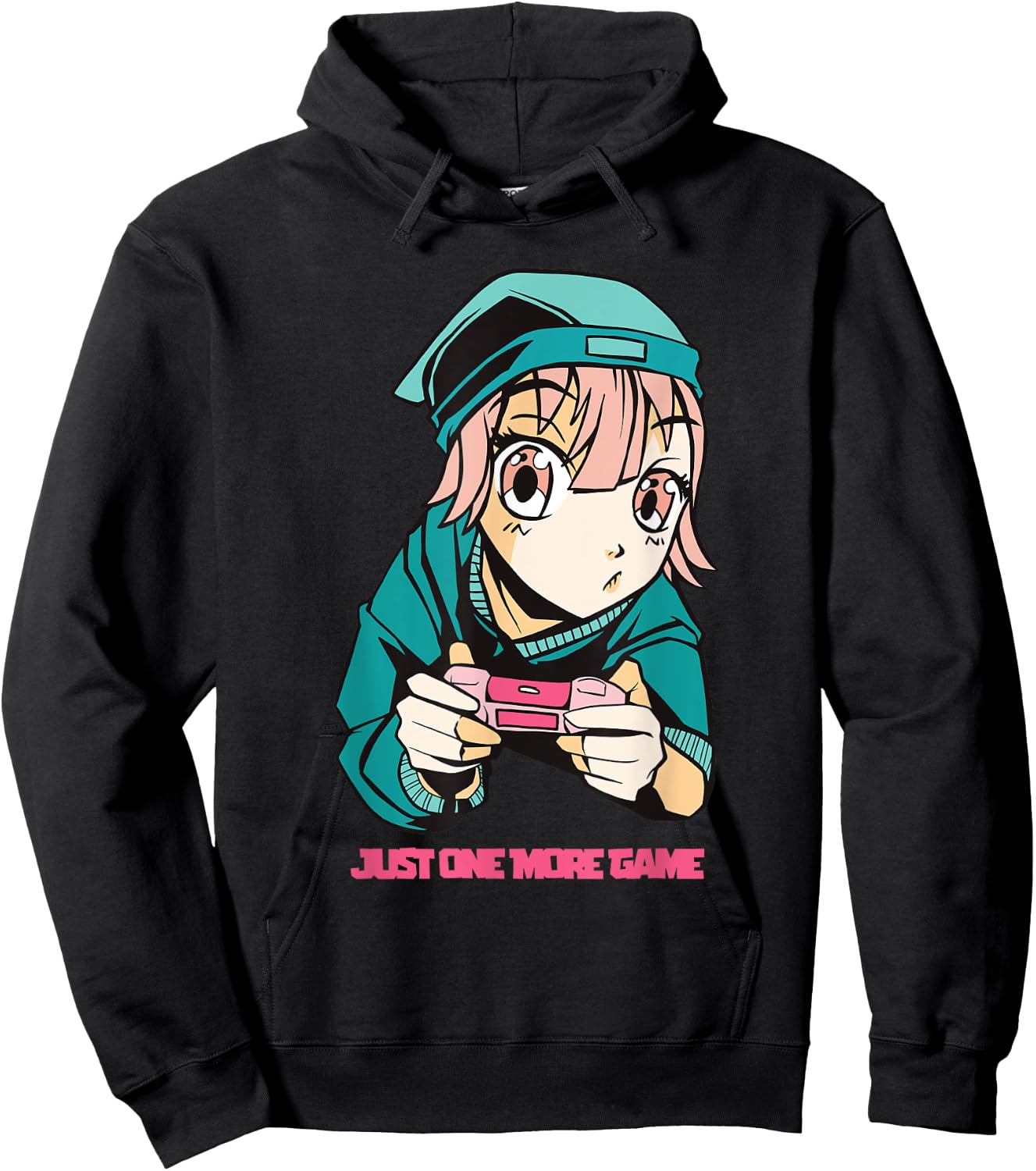 Just one more Game Anime Girls Gamer Lover Hoodie - Hoodie | Black