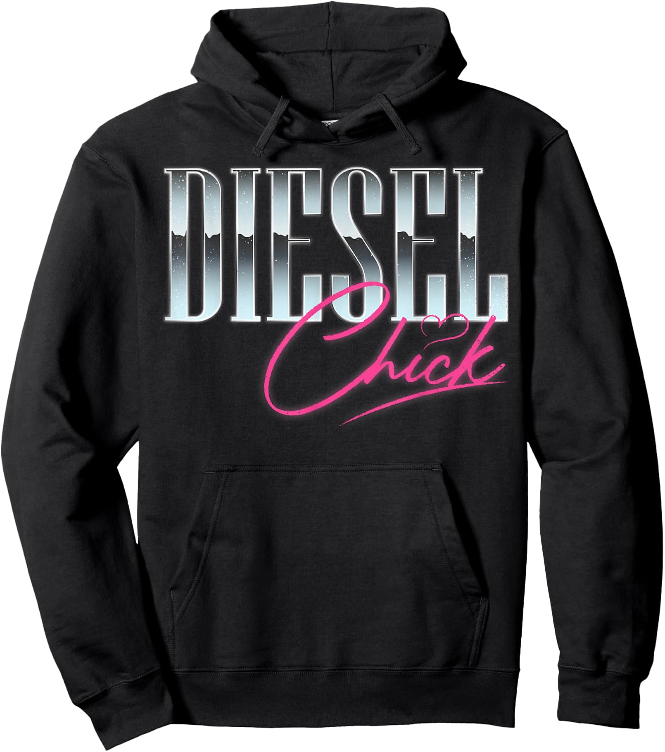 Diesel Chick Trucker Truck Driver Funny Women Retro Vintage Hoodie - Hoodie | Black