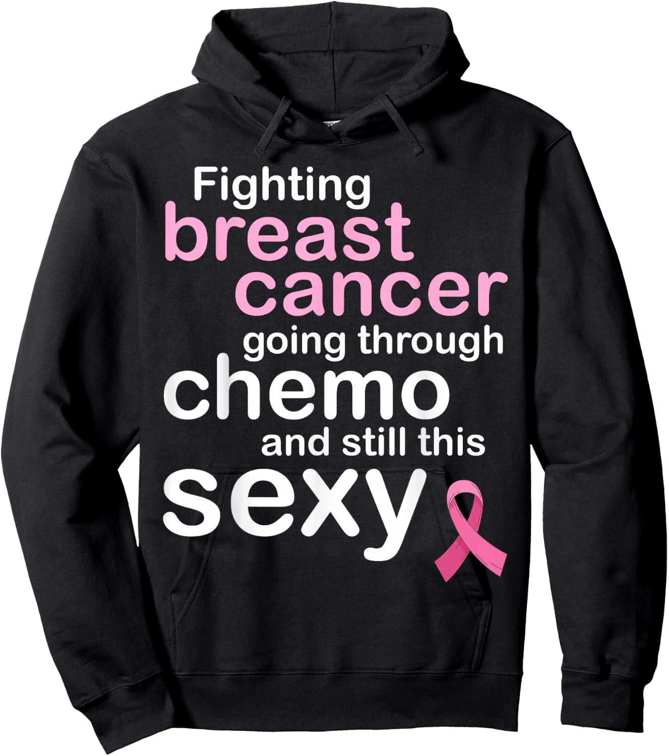 Fighting Breast Cancer Meme for Chemo Patients | Funny Hoodie - Hoodie | Black