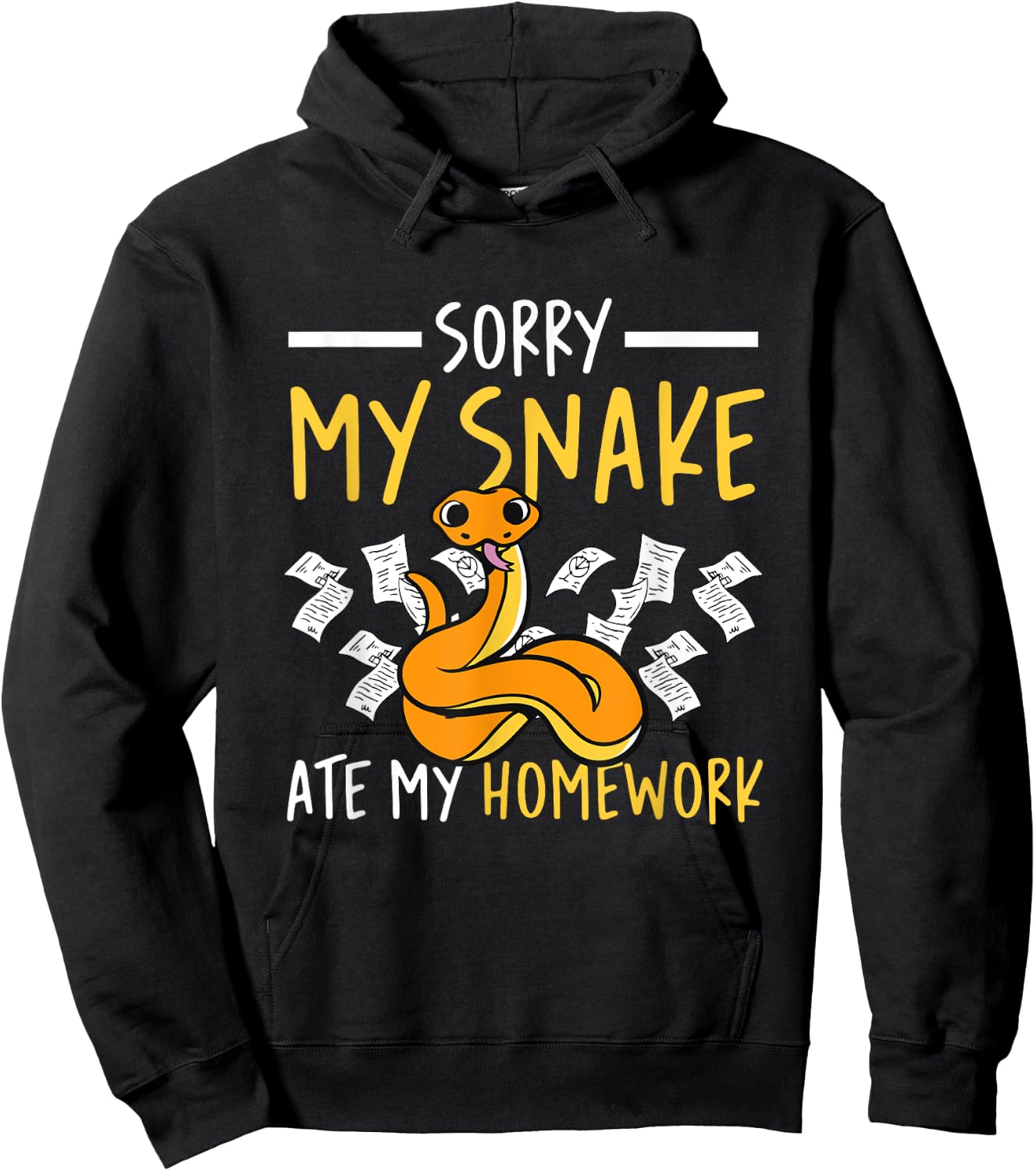 Sorry My Snake Ate My Homework School Reptile Serpent Kids Hoodie - Hoodie | Black