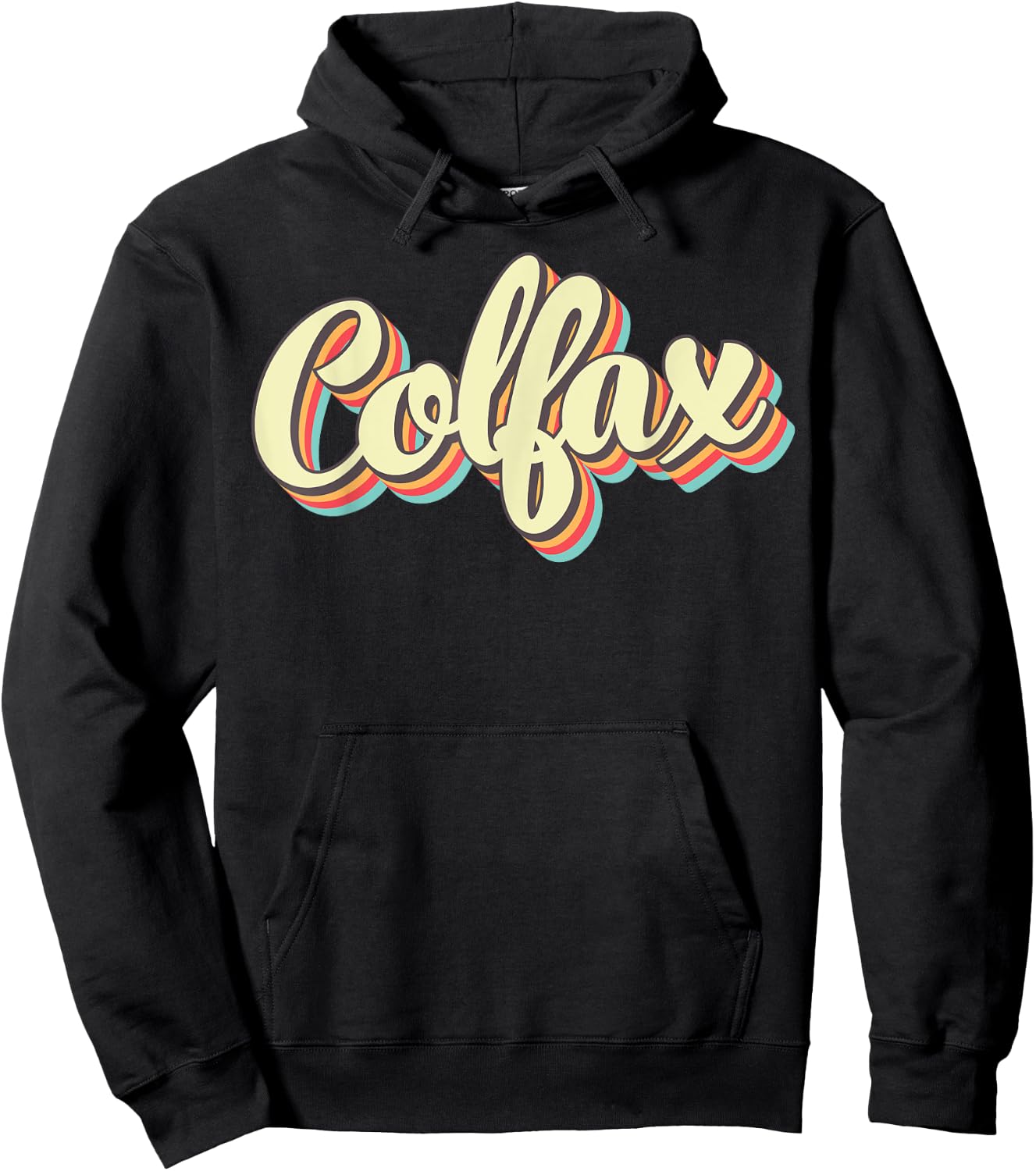 Colfax Retro Art Baseball Font Vintage Hoodie - Hoodie | Black