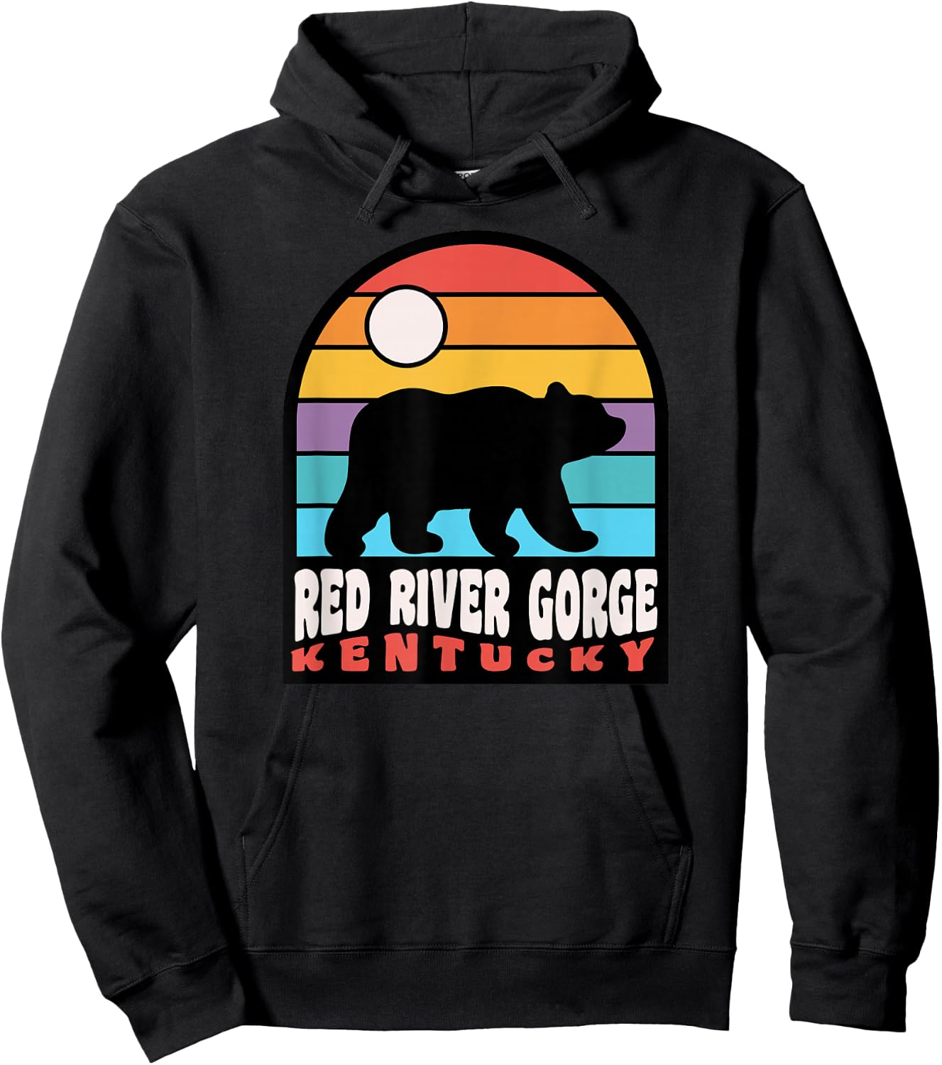 Red River Gorge Kentucky Hiking Bear Badge Hoodie - Hoodie | Black