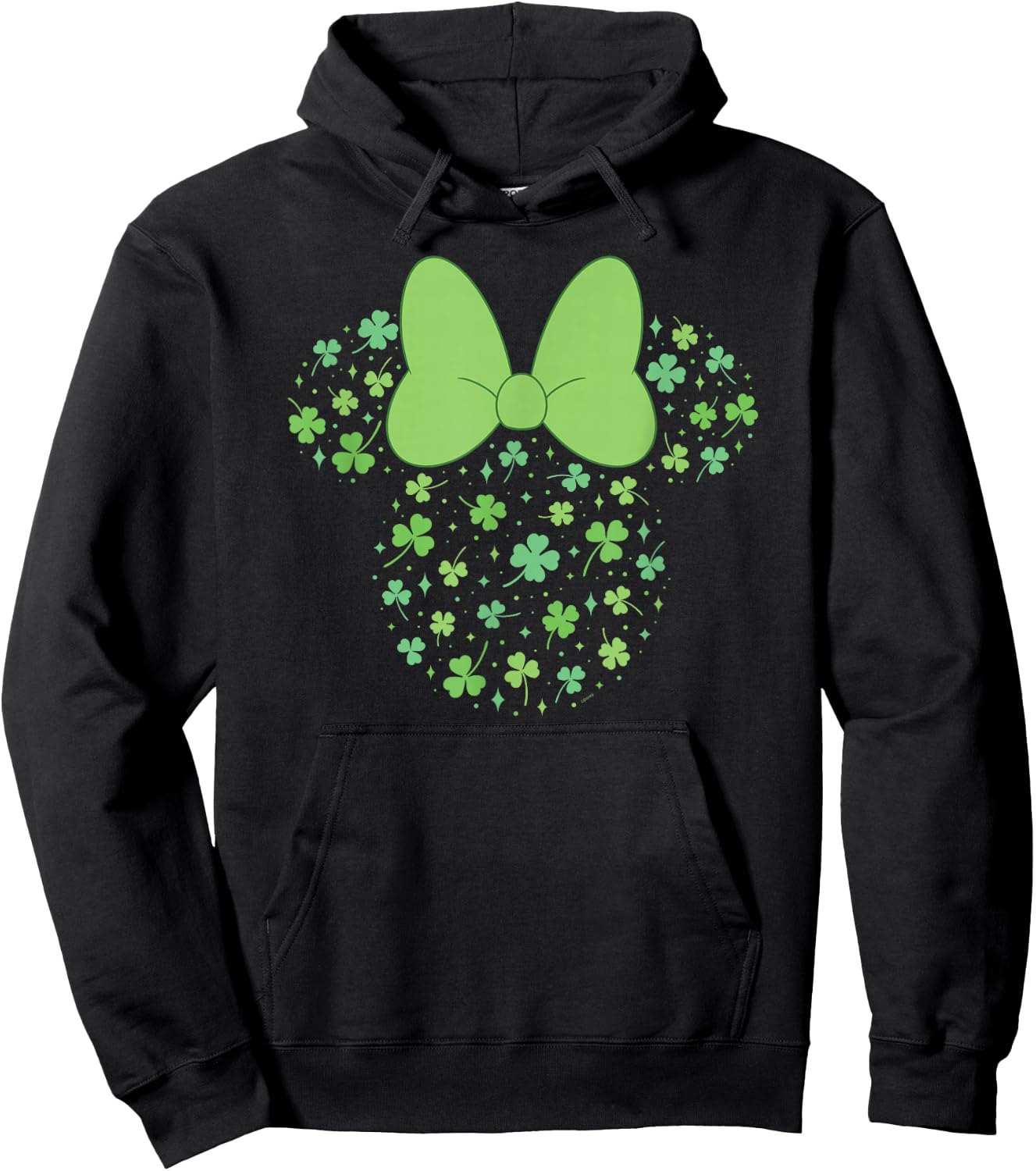 Disney Minnie Mouse Icon Shamrock Clovers St Patrick's Day Hoodie - Hoodie | Black