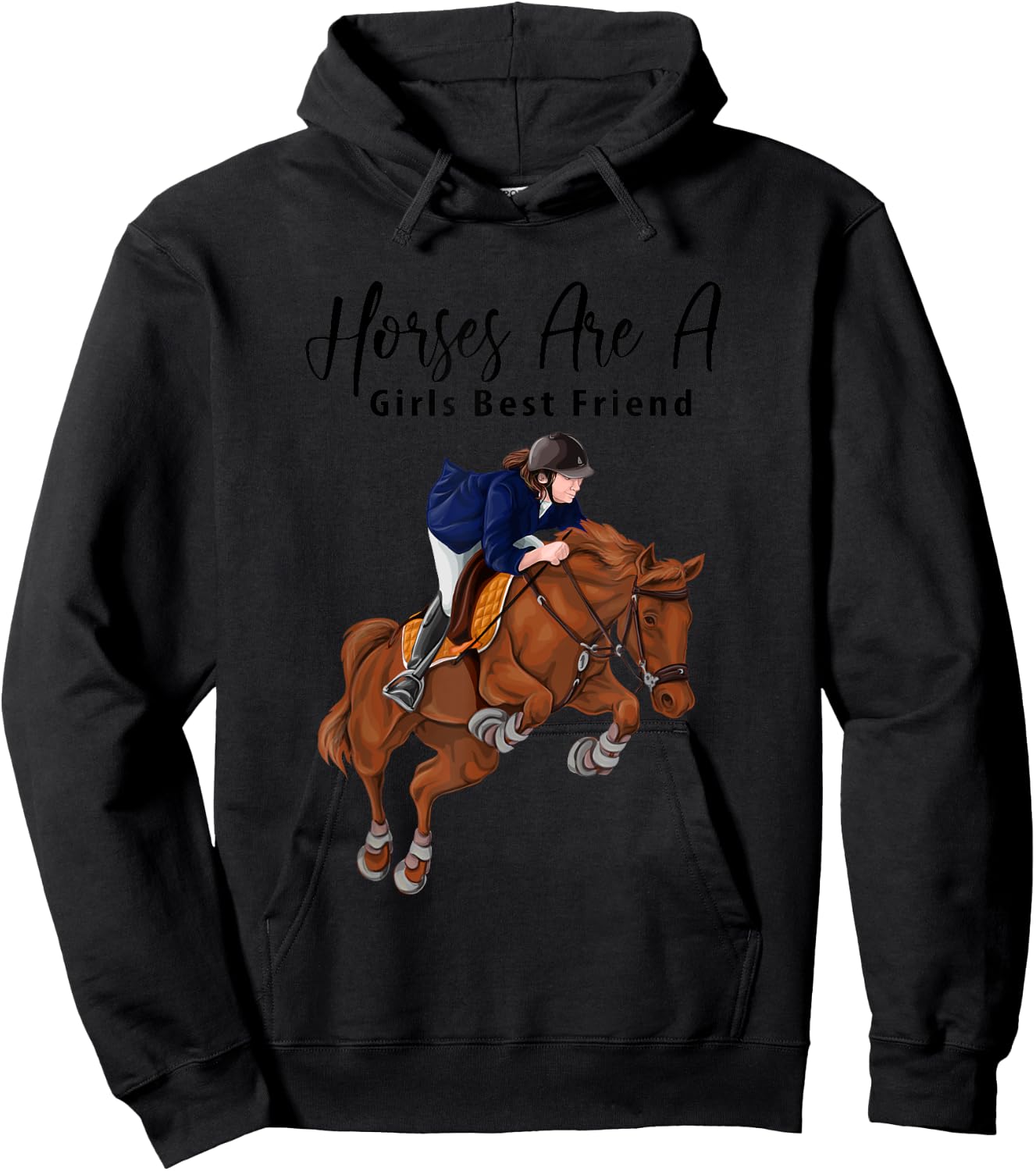 Equestrian Horses Are A Girls Best Friend Hoodie - Hoodie | Black