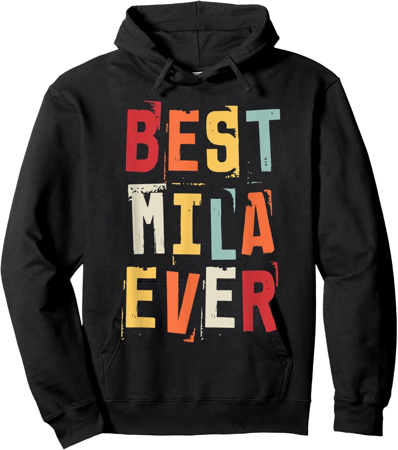 I Love Mila Retro Vintage Text Birth Names Best Mila Hoodie - Hoodie | Black