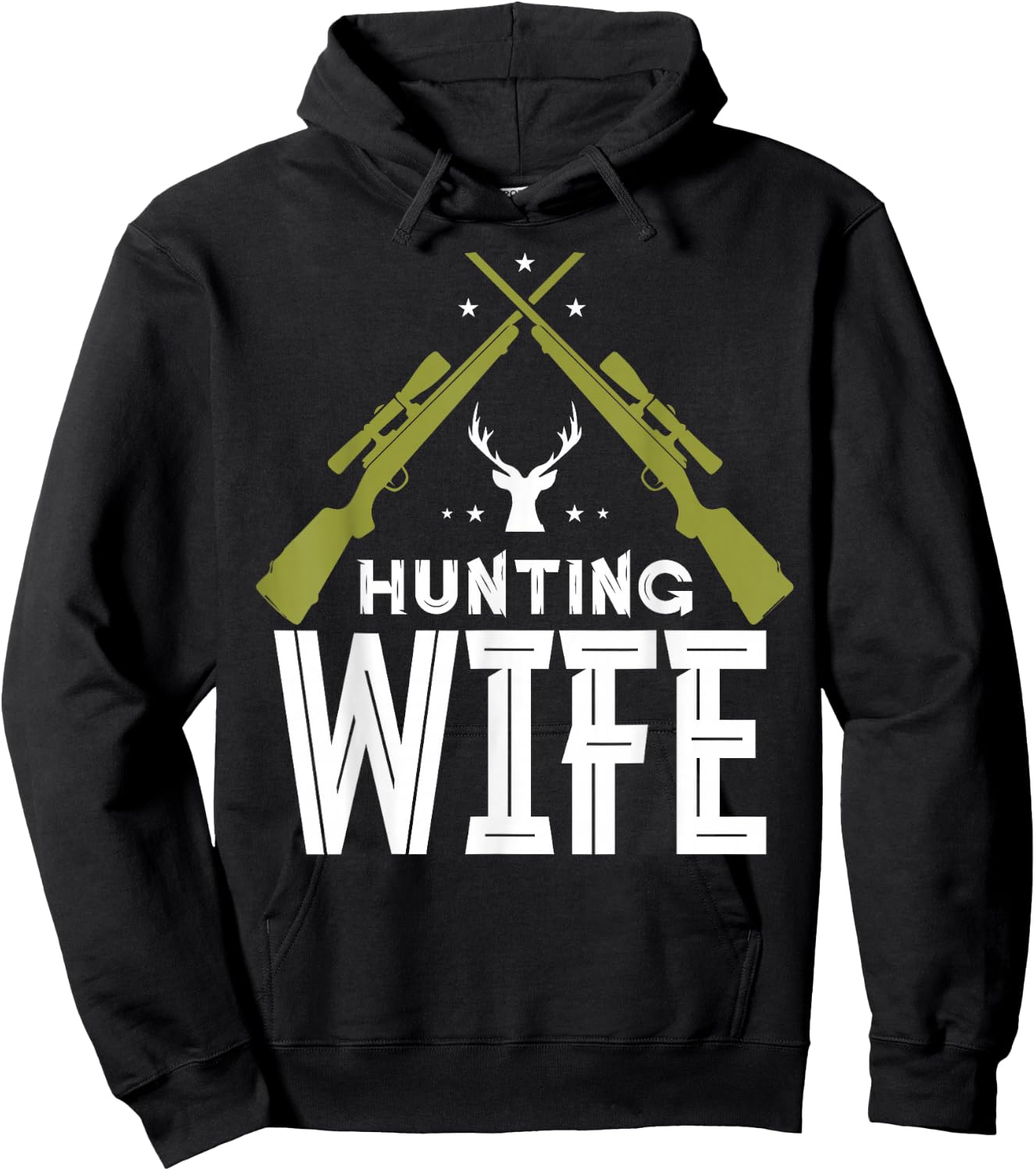 Hunting Wife Deer Hunter Hunt Hunters Hoodie - Hoodie | Black