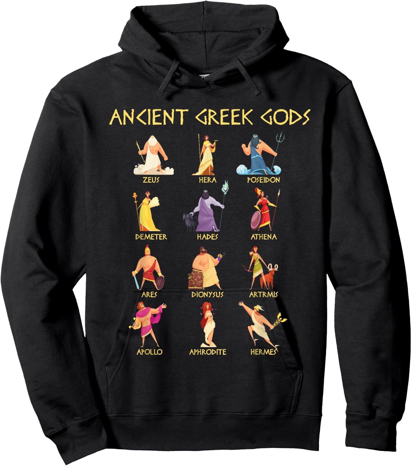 Greek Mythology Gods - Ancient Greek Gods Hoodie - Hoodie | Black