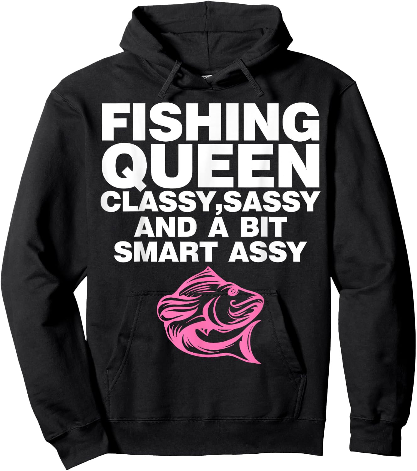 Fishing Queen Fisherman Women Ladies Mothers Day Hoodie - Hoodie | Black