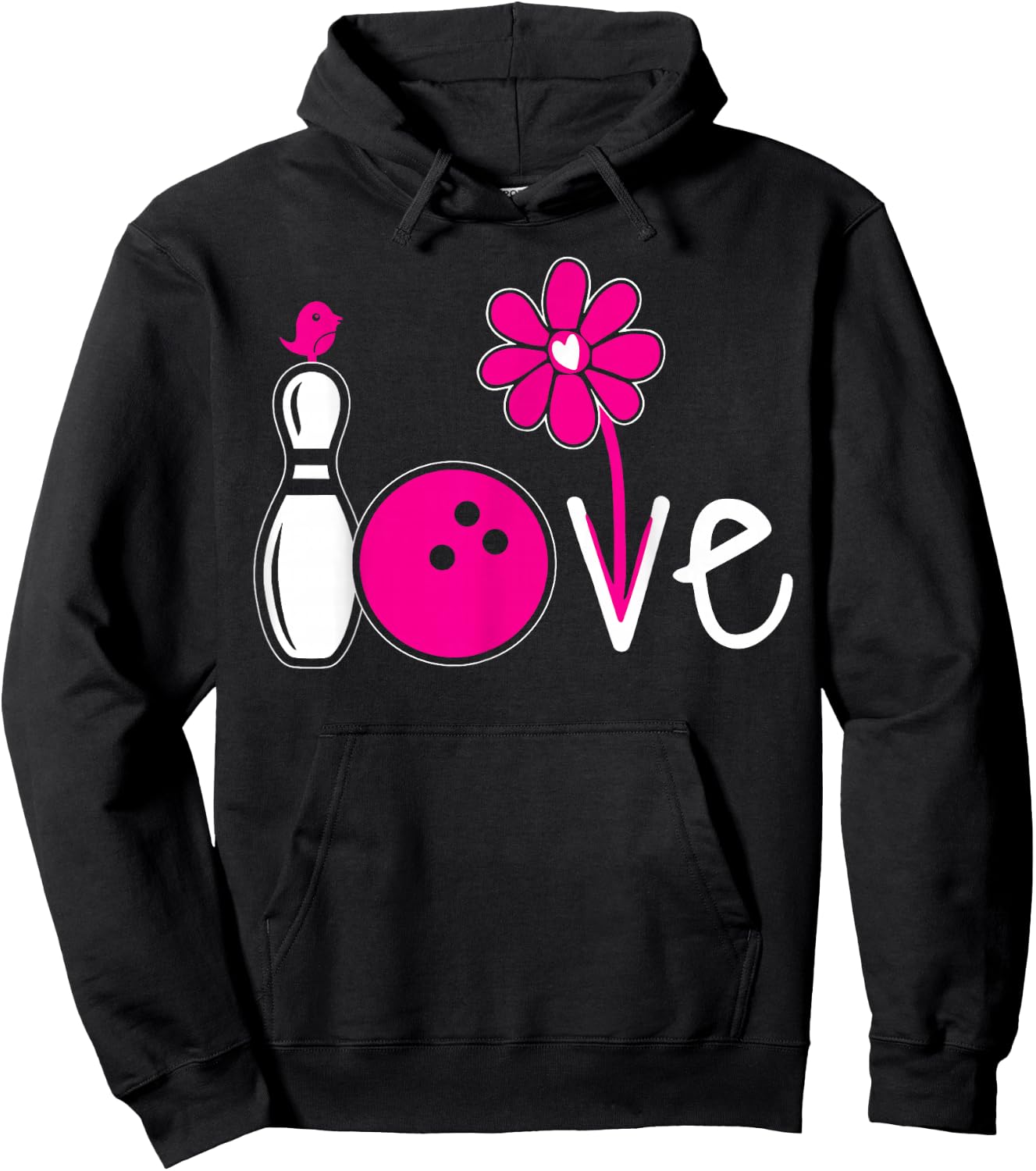 Women Bowling-Shirt Girls Love Team Bowling Vintage Hoodie - Hoodie | Black
