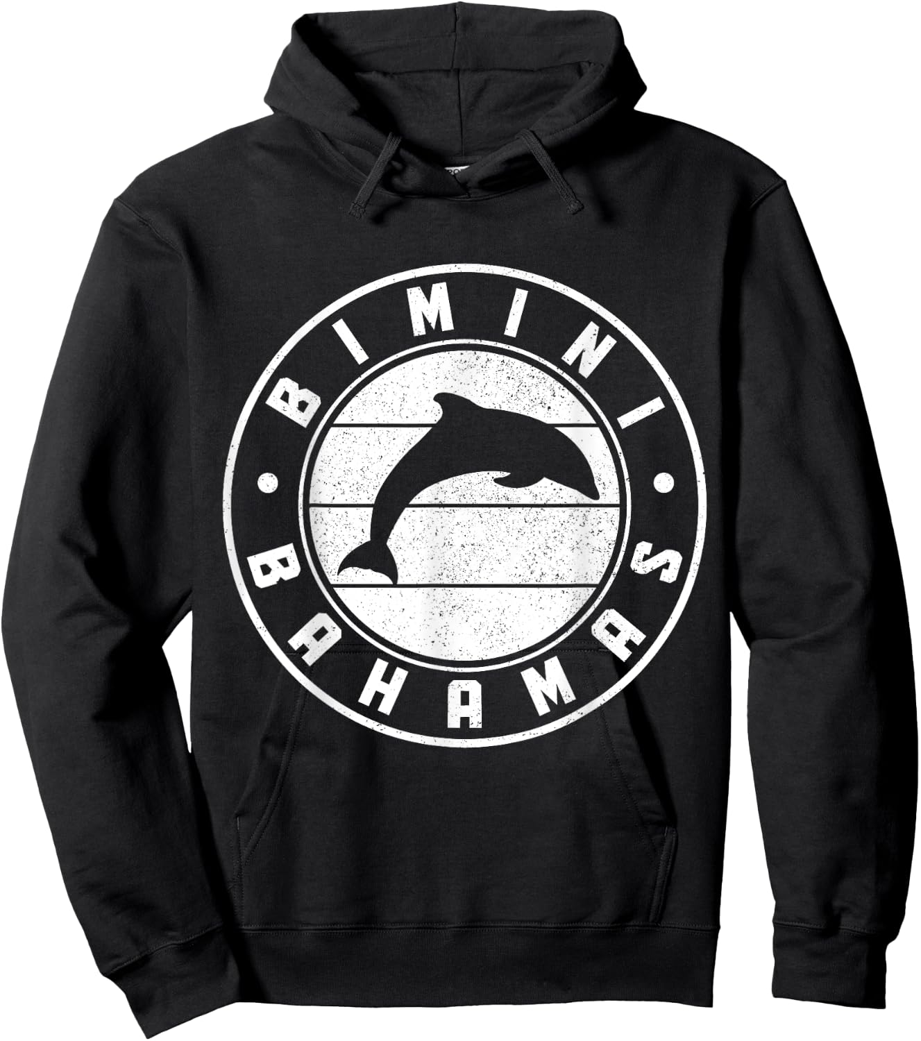 Bimini Bahamas Souvenir Dolphin Vintage Hoodie - Hoodie | Black