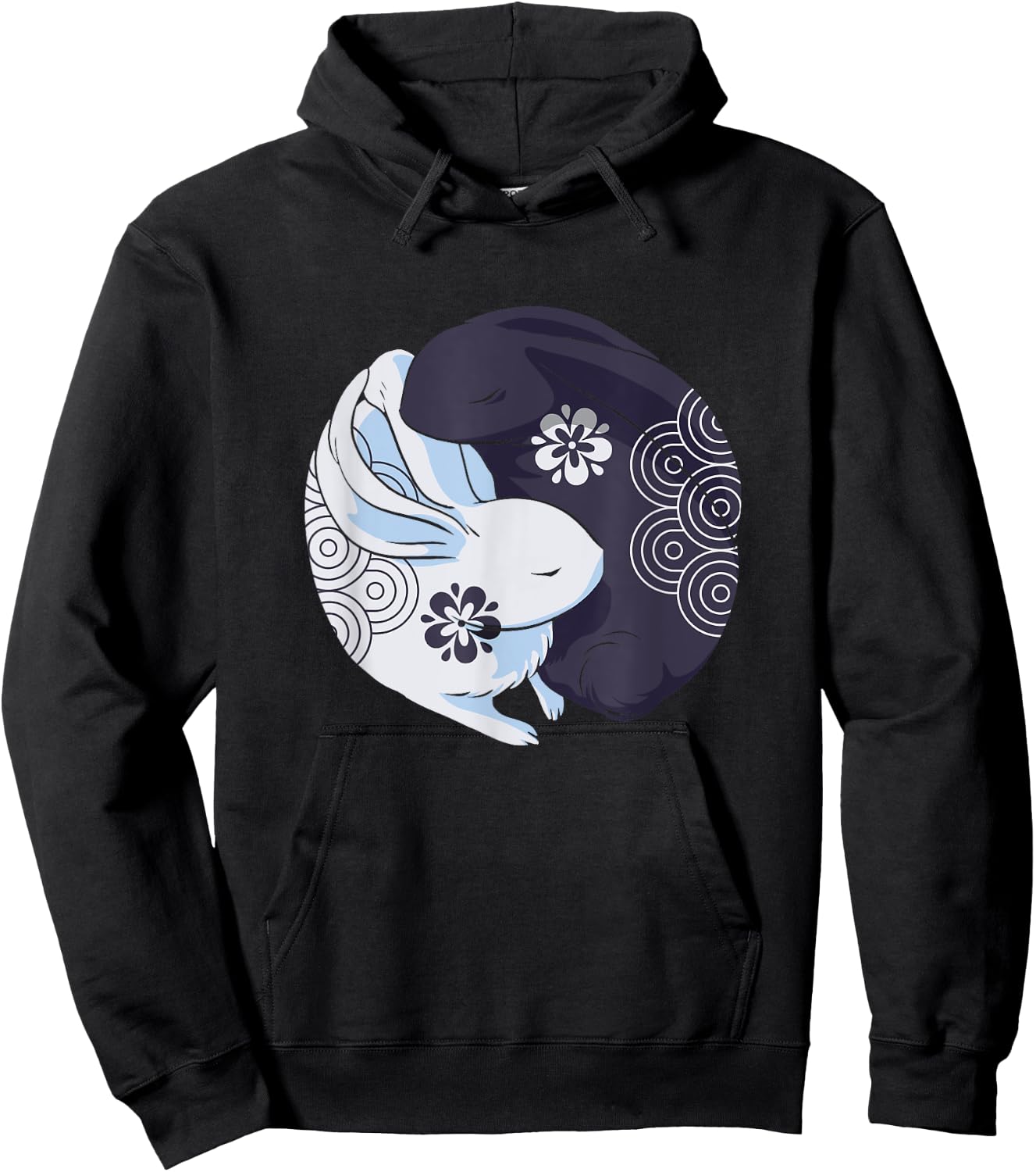 Yin Yang Year Of The Rabbit Happy Chinese New Year 2023 Hoodie - Hoodie | Black
