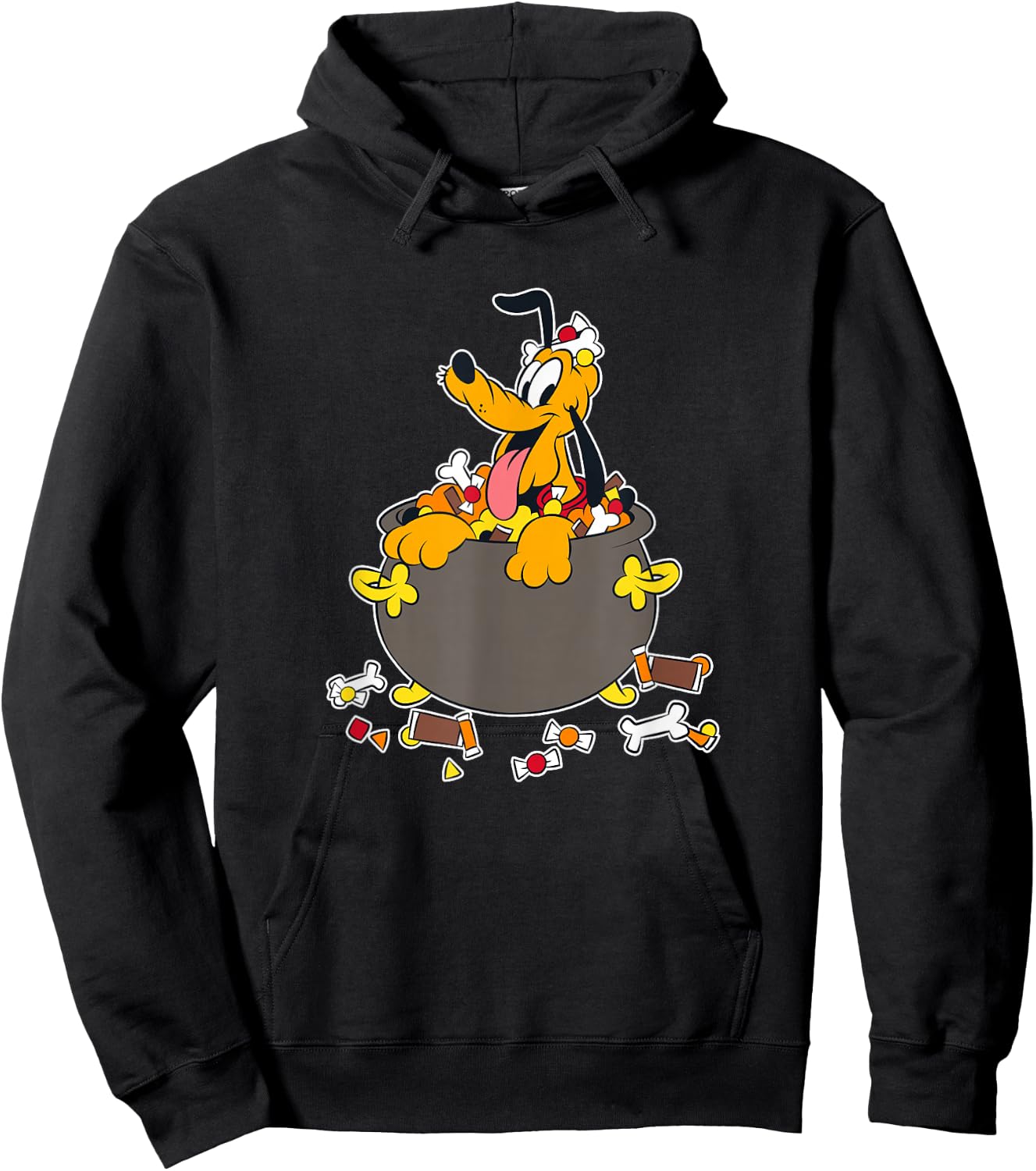 Disney Mickey And Friends Halloween Pluto Inside Candy Bowl Hoodie - Hoodie | Black