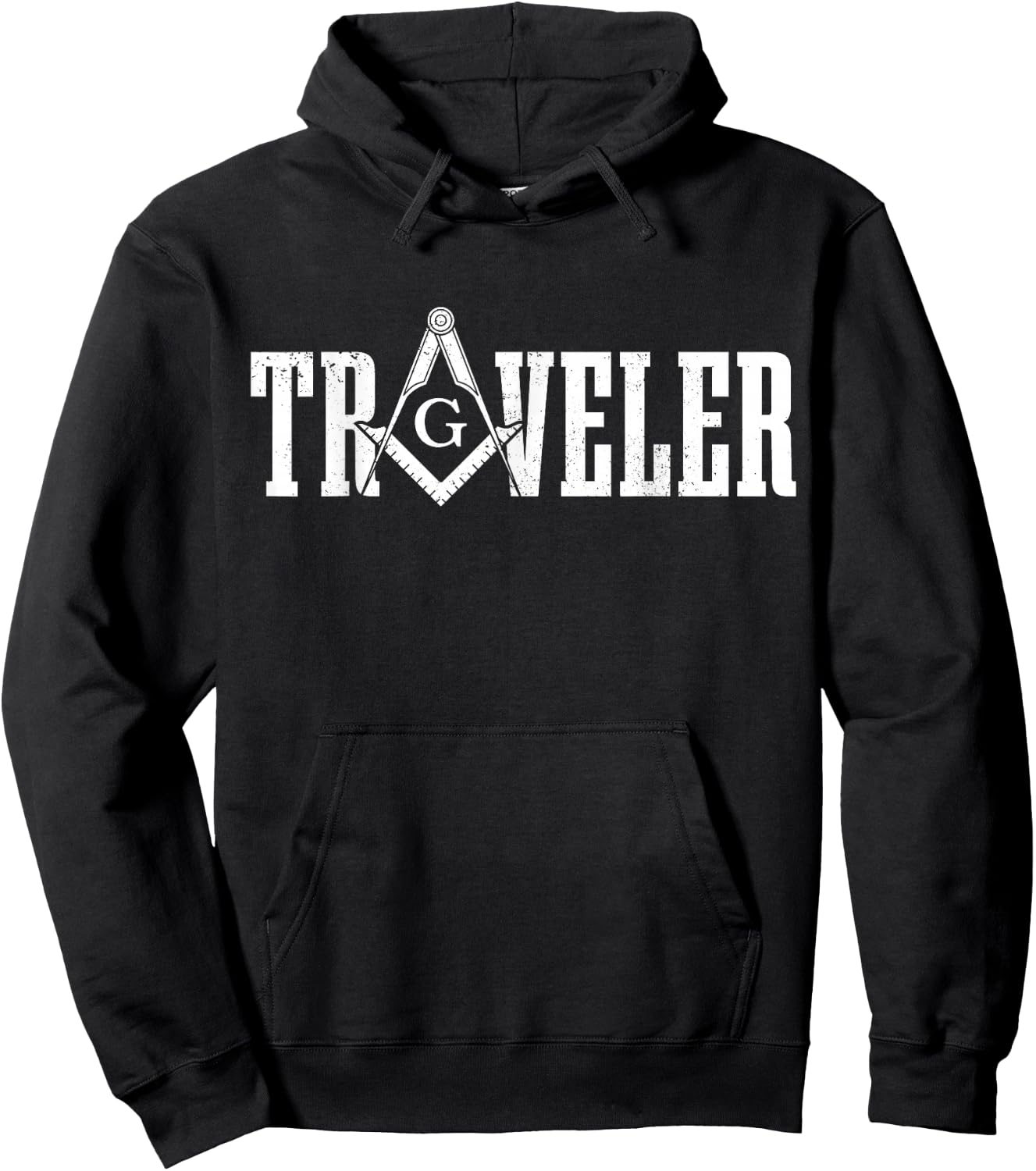 Mason Traveler Masonic Square and Compass Hoodie - Hoodie | Black