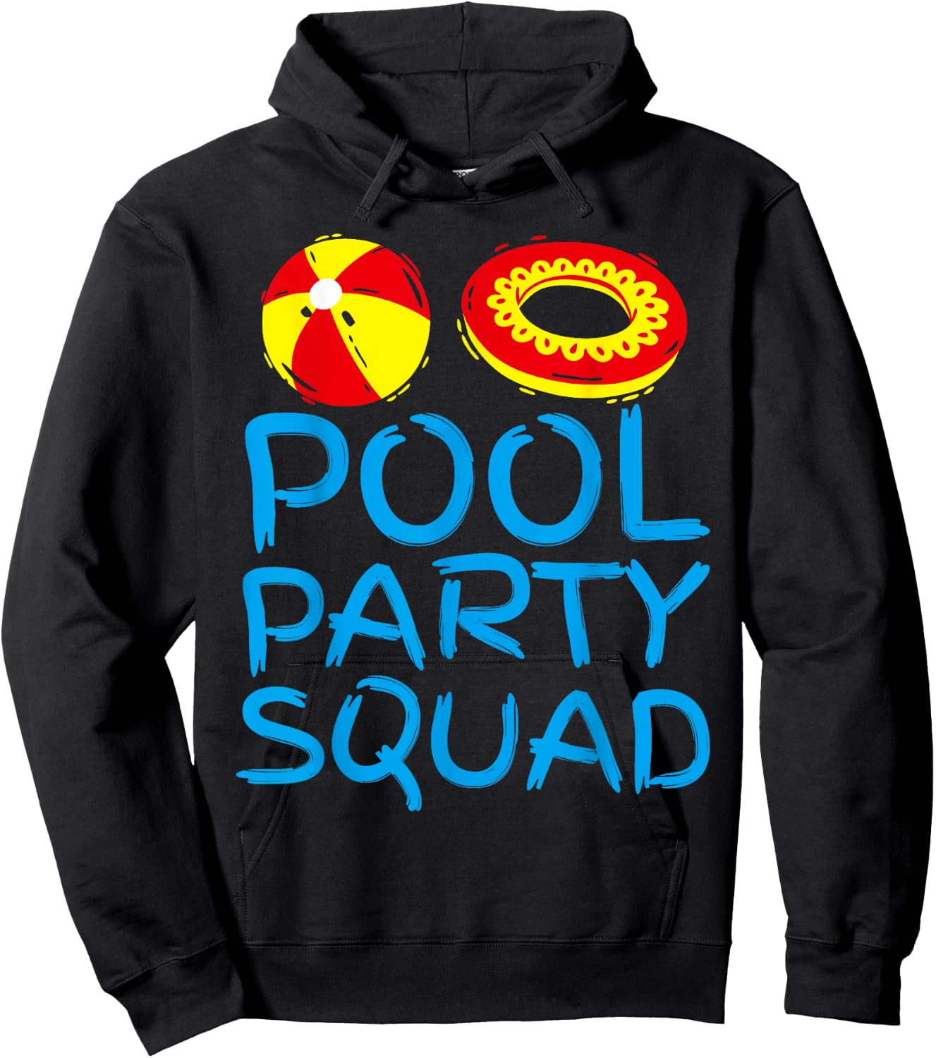 Funny Pool Party Squad Birthday Summer Family Swimming Kids Hoodie - Hoodie | Black