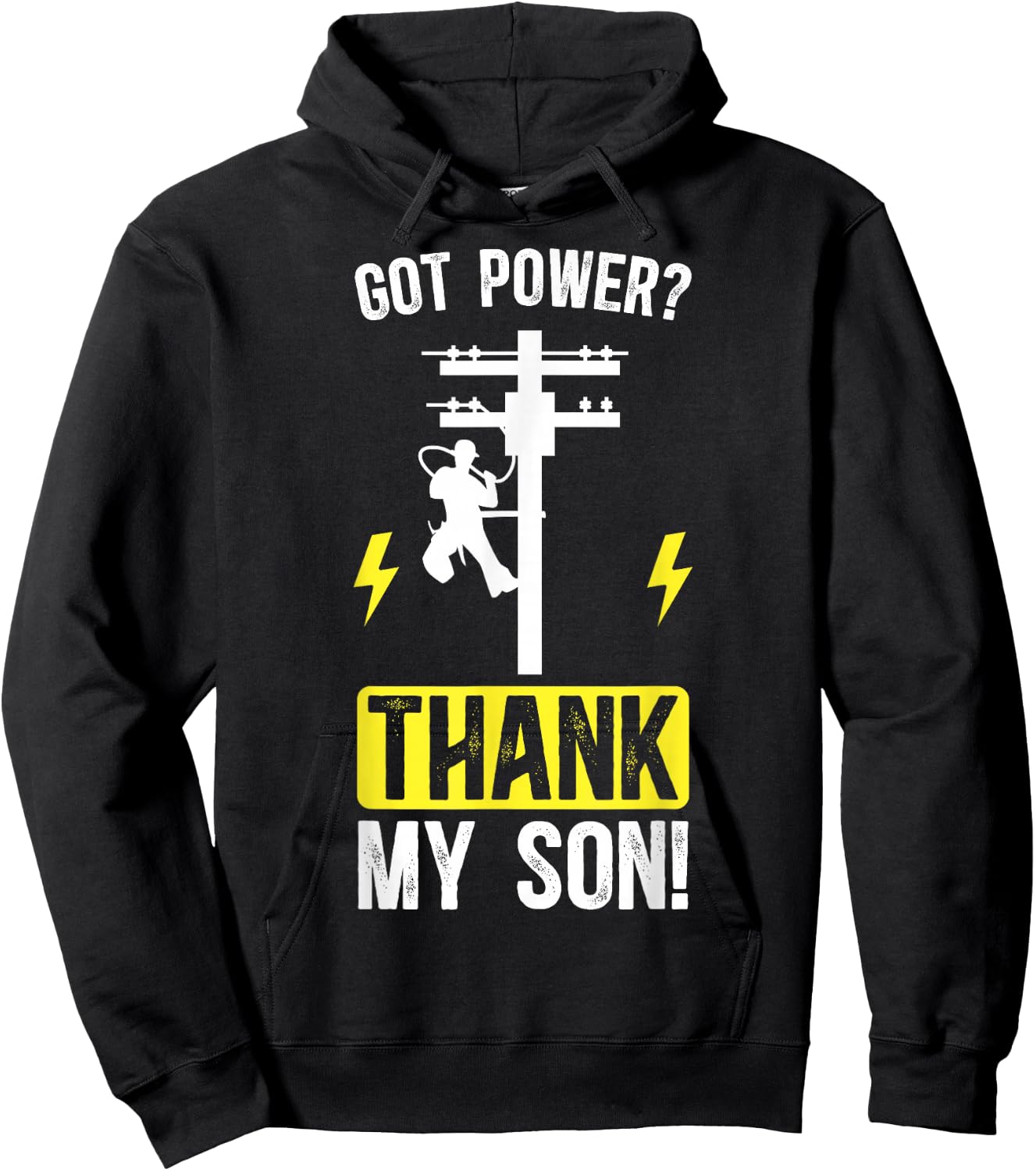 Thank My Son Lineman Mom Of A Lineman Mother Line Mama Hoodie - Hoodie | Black