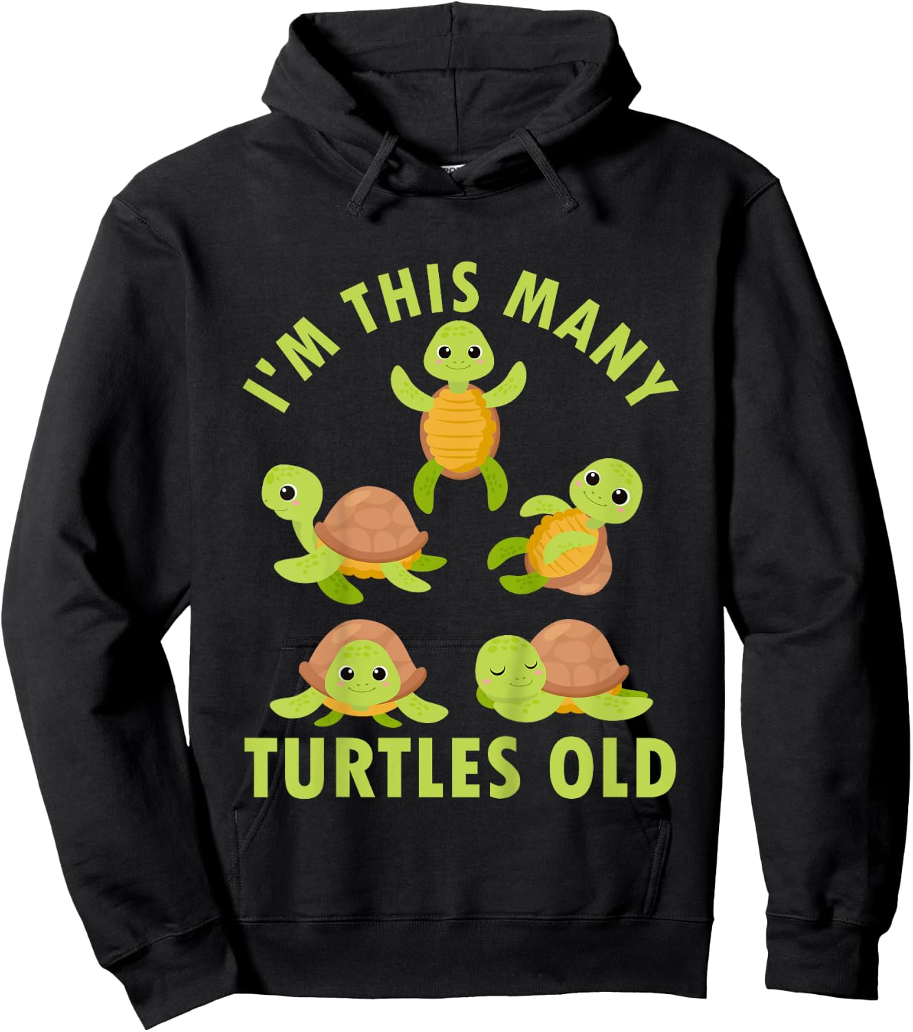Kids 5 Year Old Boy Sea Turtles Old 5th Birthday Kids Hoodie - Hoodie | Black