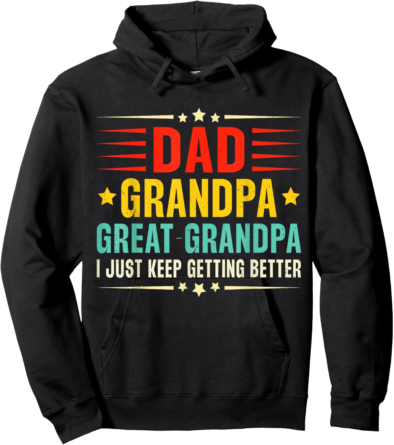 Retro Vintage dad grandpa great grandpa Cool fathers day Hoodie - Hoodie | Black