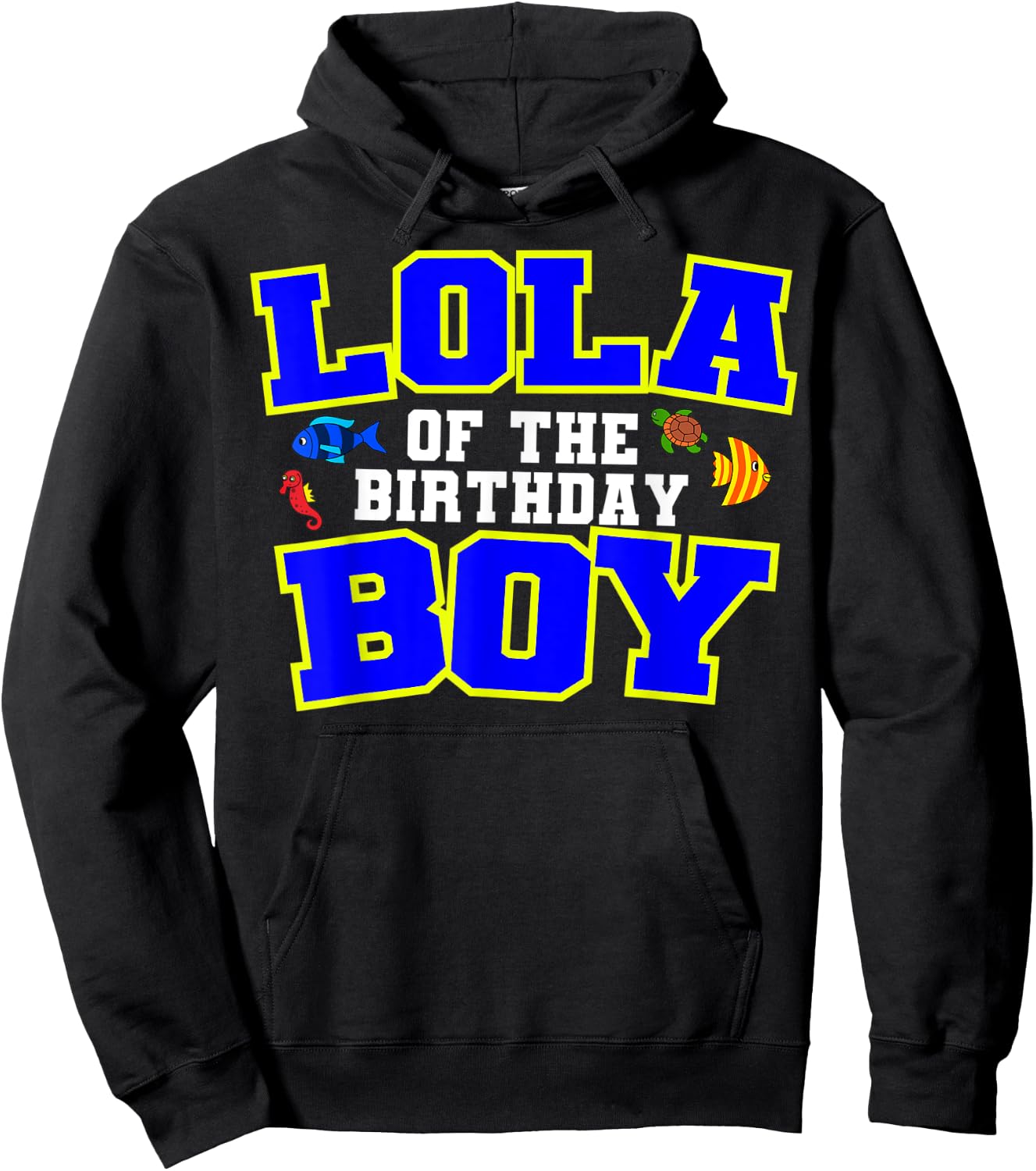 Lola Of The Birthday Boy Fishing Theme Bday Celebration Hoodie - Hoodie | Black