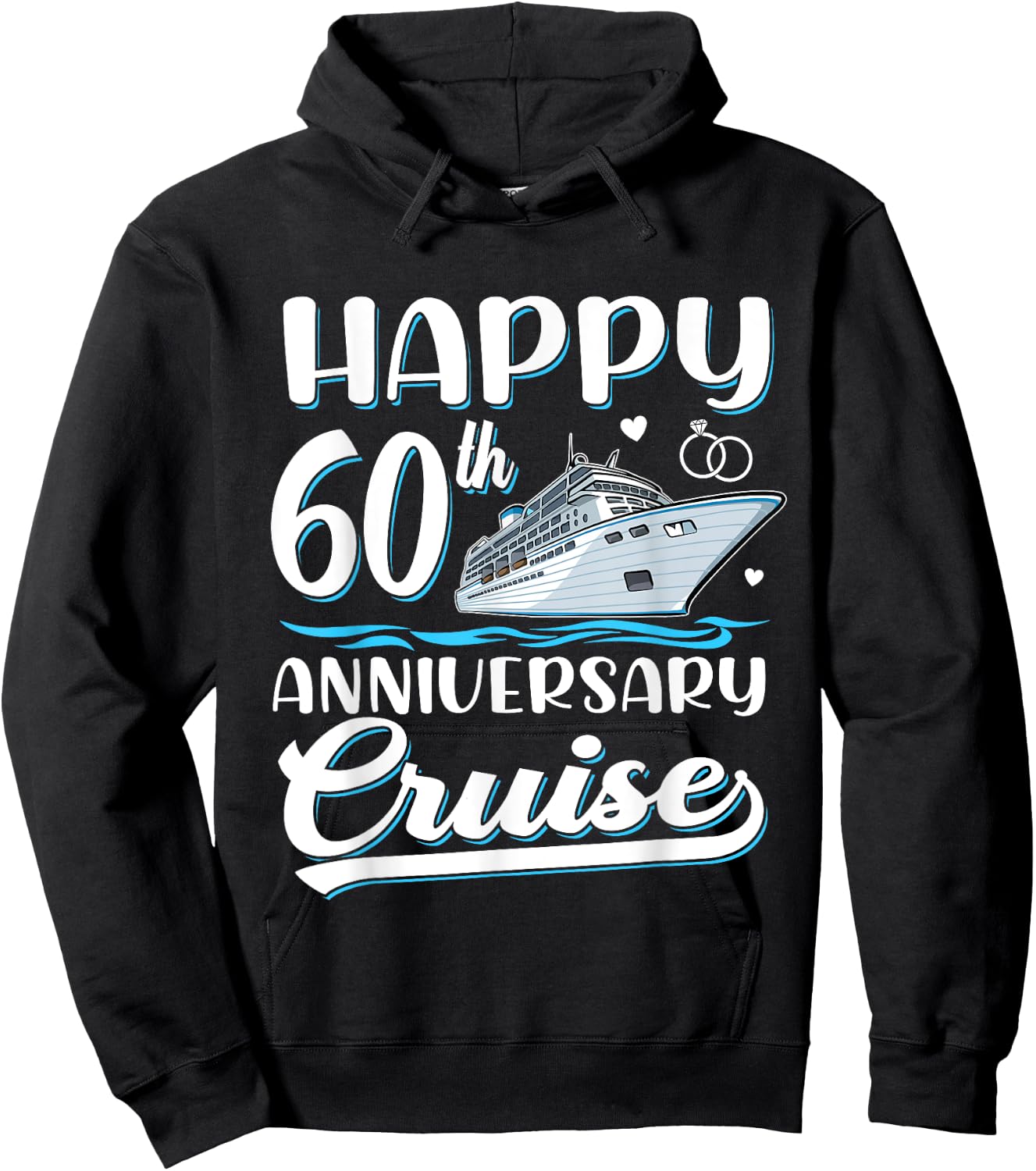 Happy 60th Anniversary Cruise Wedding 60 Years Old Couples Hoodie - Hoodie | Black