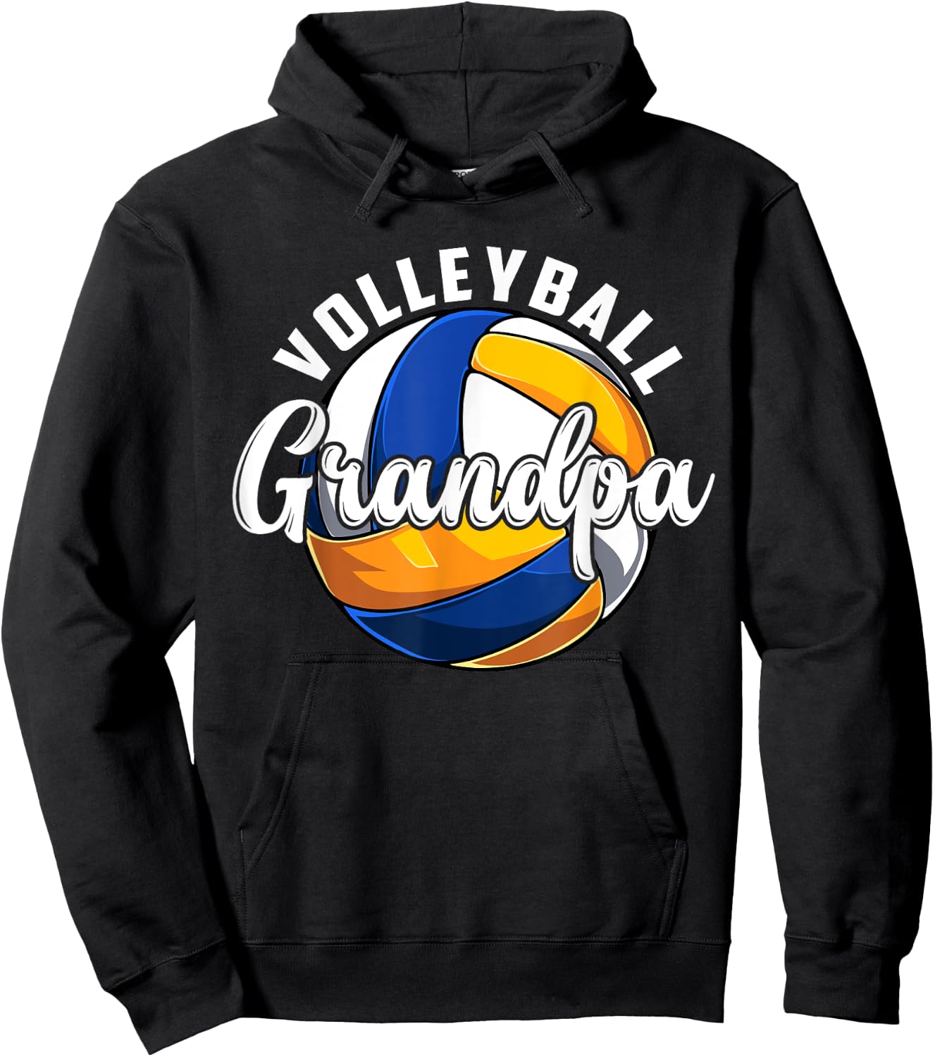 Volleyball Grandpa Vintage Retro Volleyball Fathers Day Hoodie - Hoodie | Black