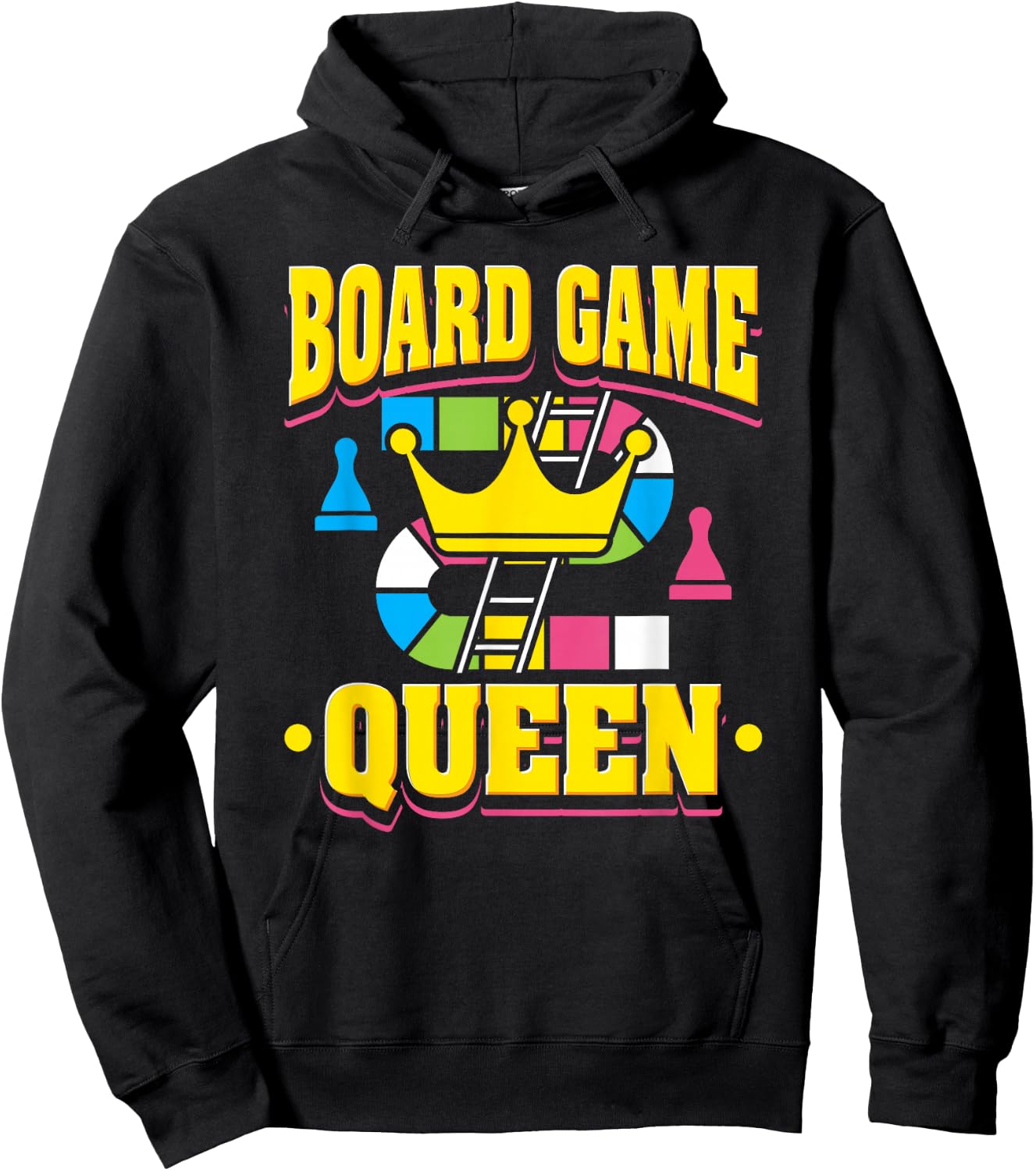 Funny Board Game Queen Design Hoodie - Hoodie | Black