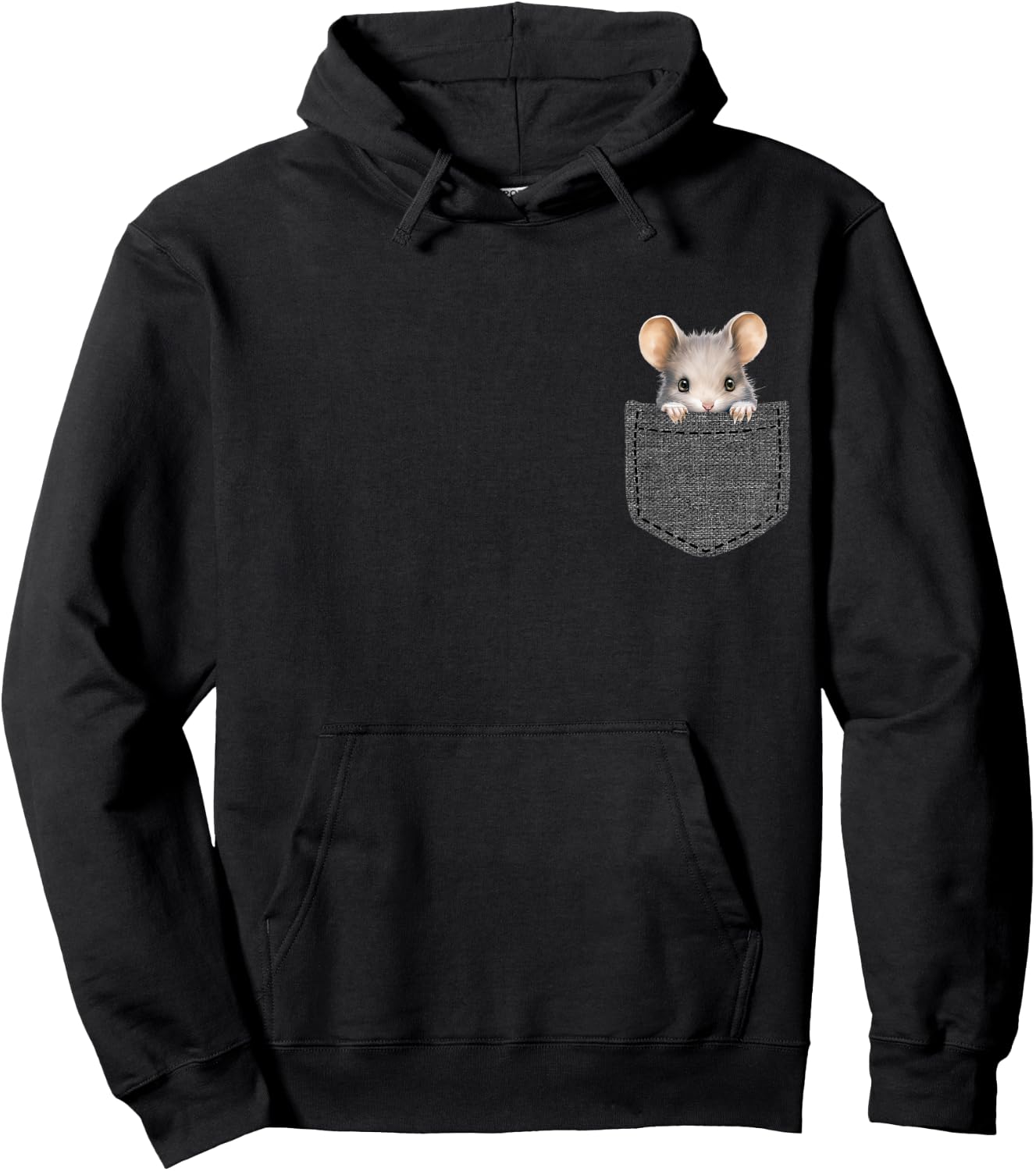 Mouse in Pocket Hoodie - Hoodie | Black