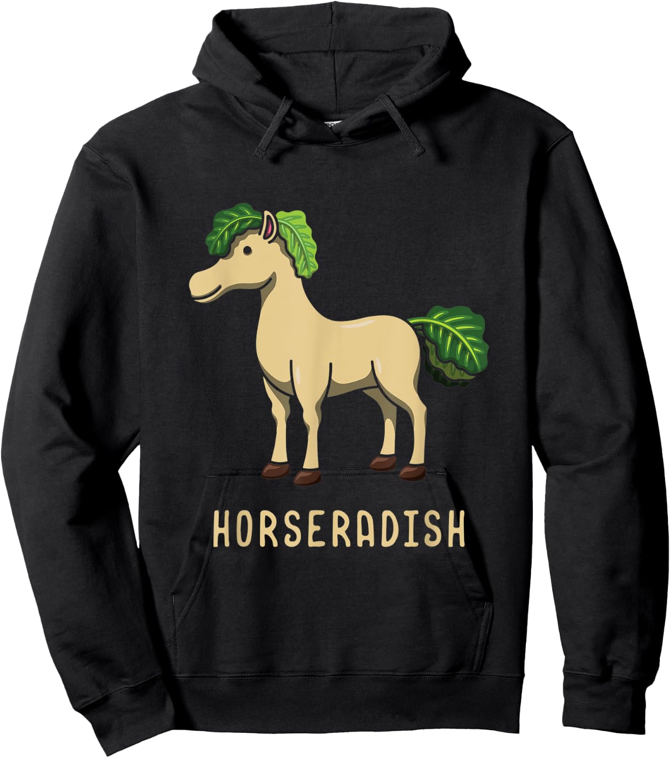 Horseradish Horse Whisperer Animal Farming Radish Vegetable Hoodie - Hoodie | Black