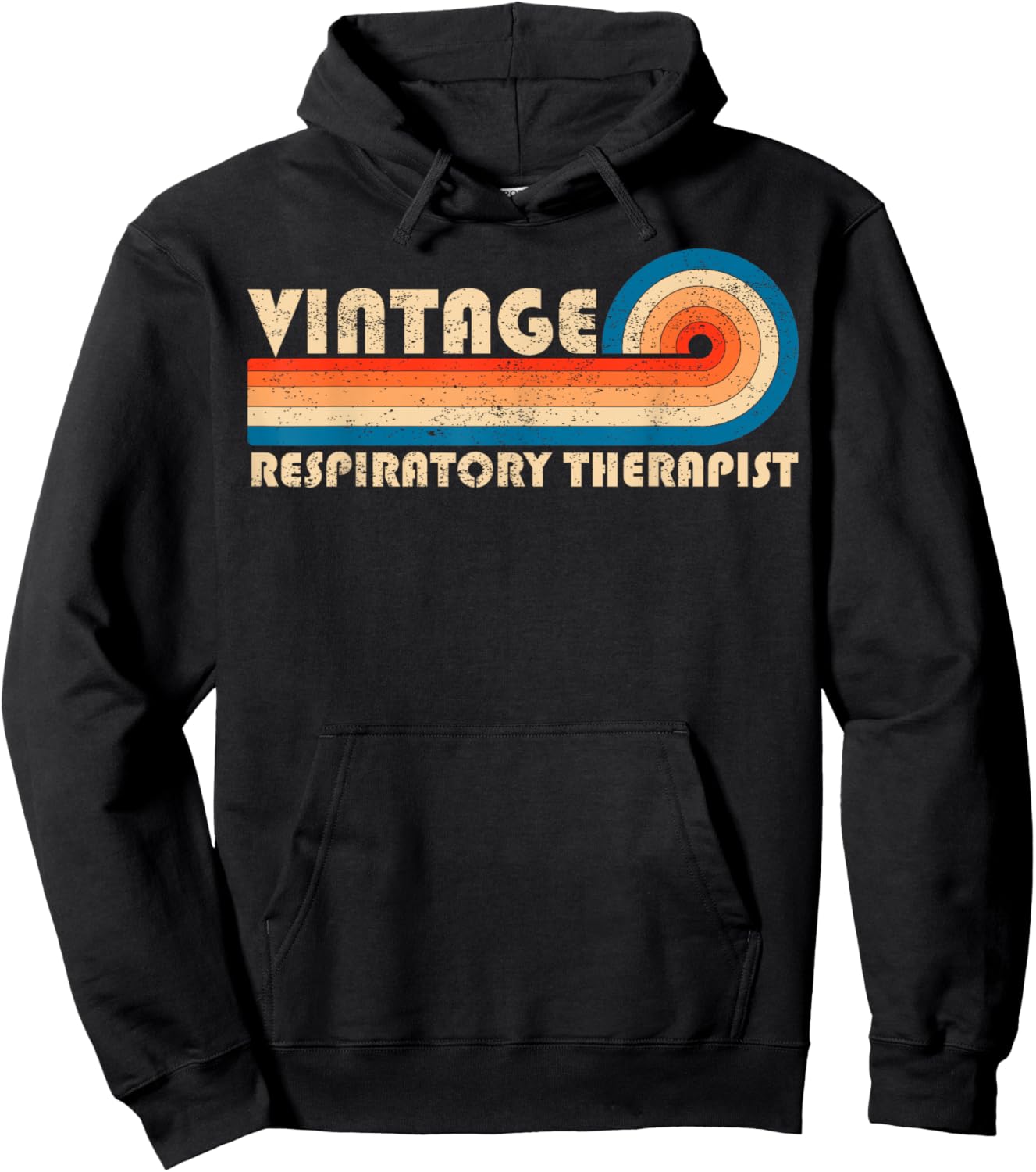Vintage Respiratory Therapist Job Title Birthday Idea Hoodie - Hoodie | Black
