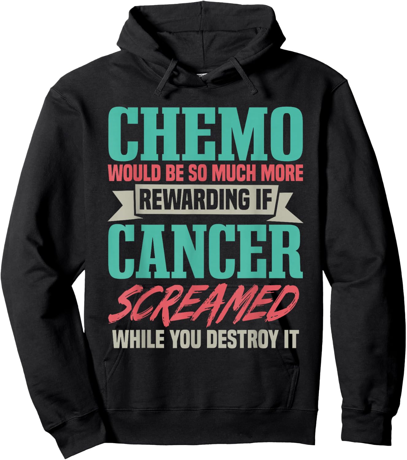Chemo Chemotherapy Shirt - Women's Cancer Awareness - Black - Small - Short Sleeve - - Regular Fit - -Adults Hoodie - Hoodie | Black