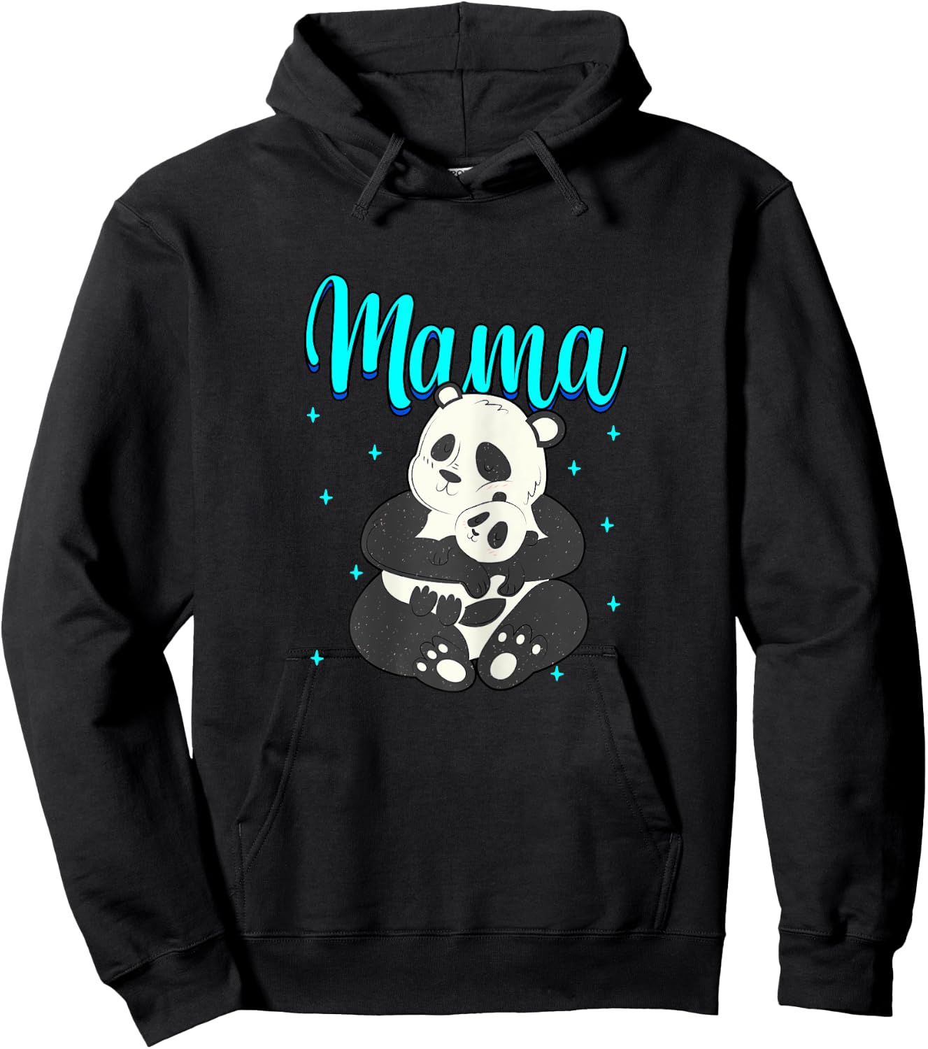 Mama Panda Bear Mama Mom Women Mothers Day Hoodie - Hoodie | Black