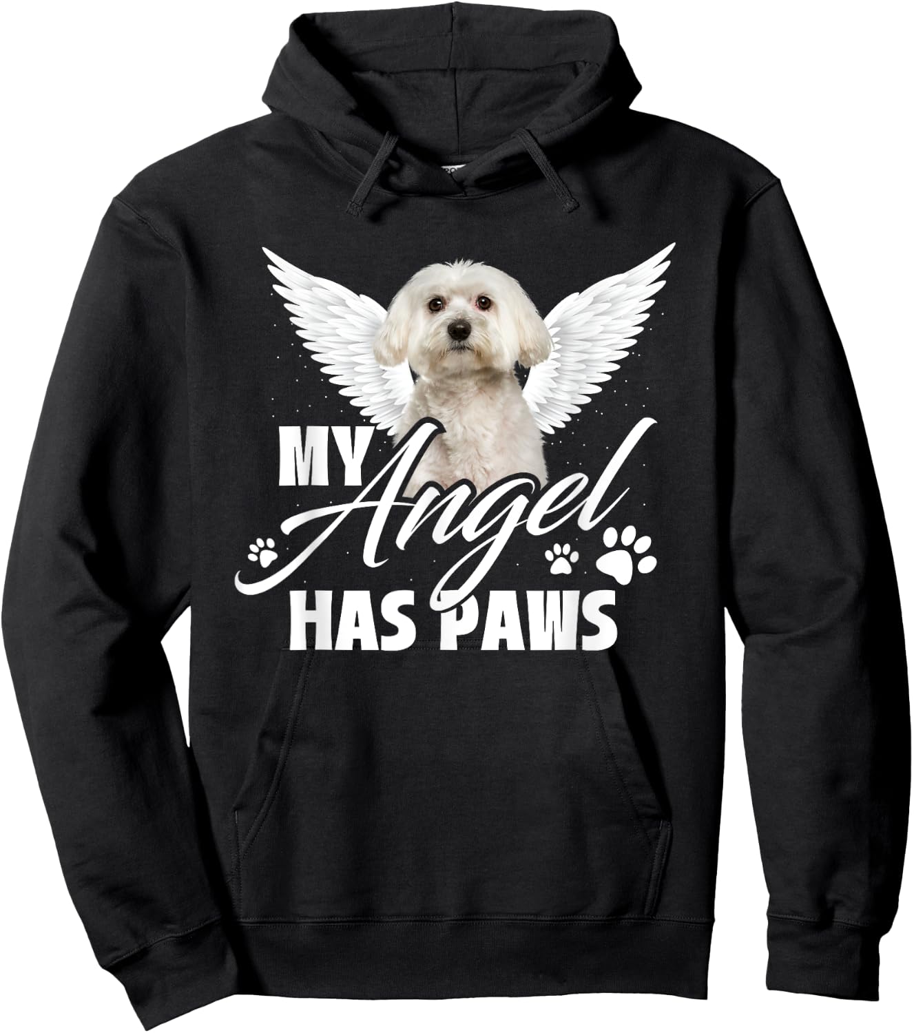 My Angel Has Paws - Memorial Dog Lover Puppy Owner Puppies Women Kids Hoodie - Hoodie | Black