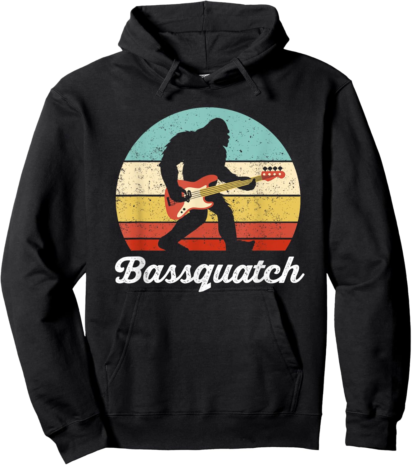 Bigfoot Bass Player Guitar Sasquatch Bassist Music Guitarist Hoodie - Hoodie | Black