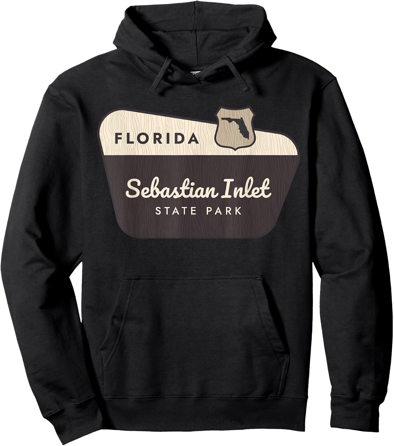 Sebastian Inlet State Park Florida Welcome Sign Vacation Hoodie - Hoodie | Black