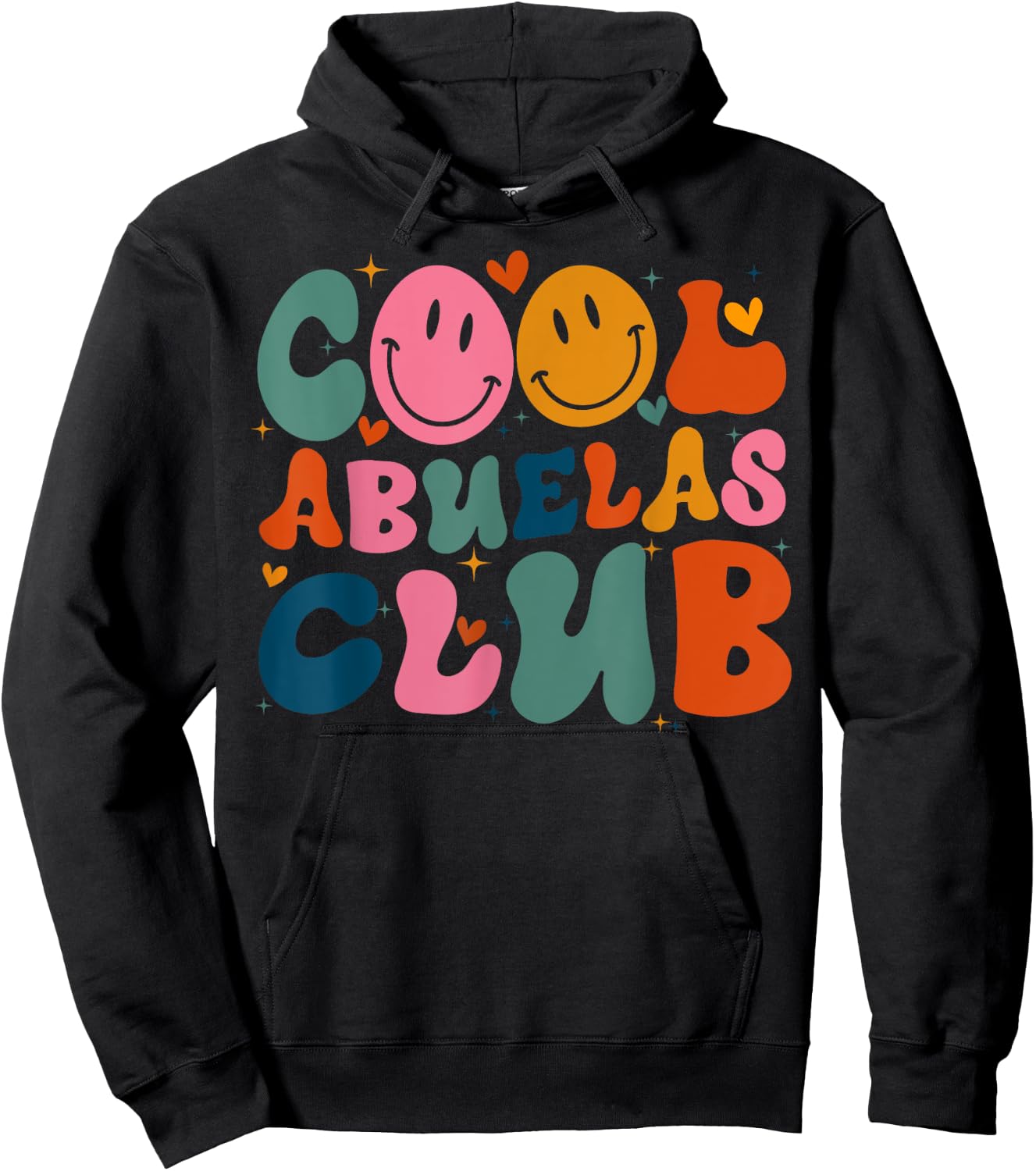 Cool Abuelas Club Groovy Retro Mother's Day New Grandma Hoodie - Hoodie | Black
