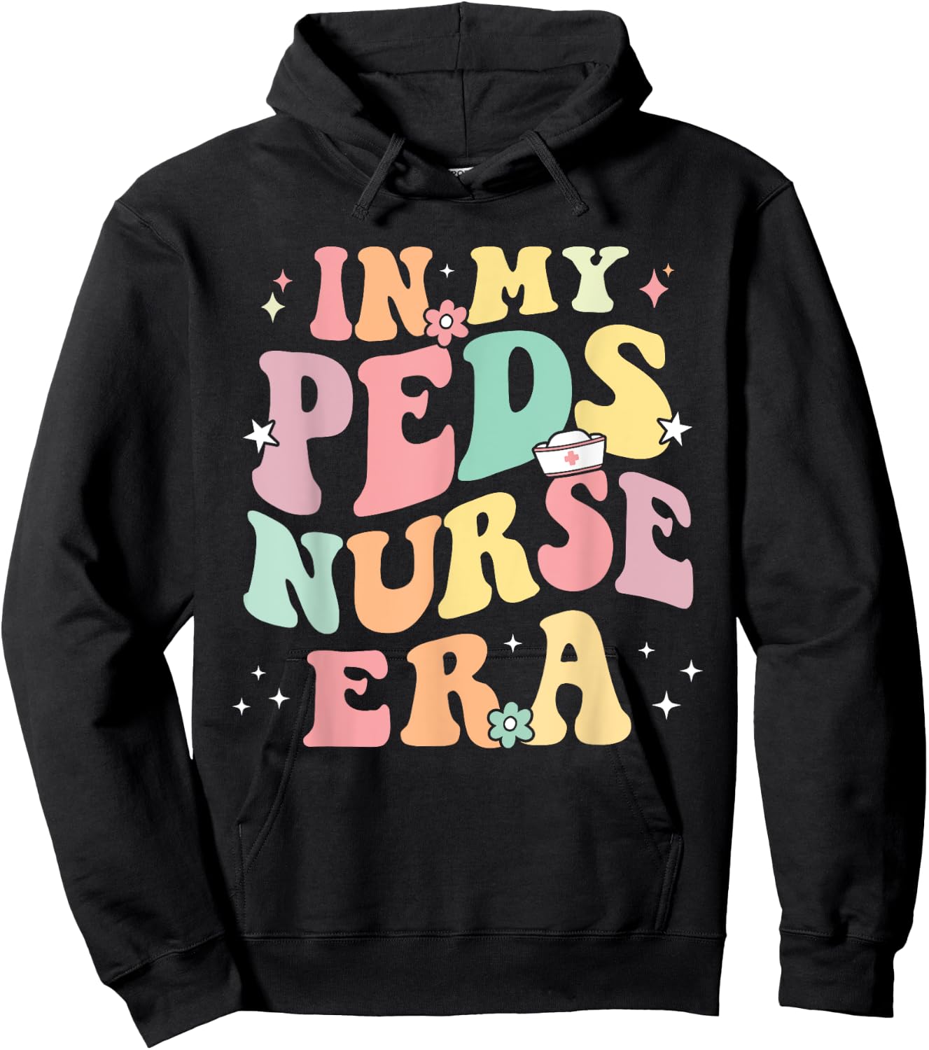 In My PEDS Nurse Era Retro Nurse Appreciation Pediatrician Hoodie - Hoodie | Black