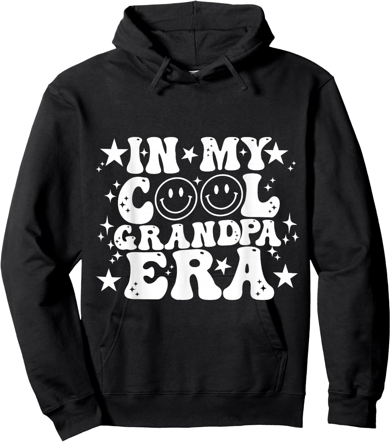In My Cool Grandpa Era Groovy Funny Grandparents' Day Hoodie - Hoodie | Black